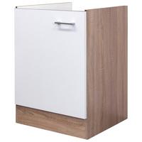 Spodnja Omarica Za Korito Samoa, Bela, Barva Hrasta - bela/barve aluminija, Konvencionalno, umetna masa/leseni material (50/82/57cm) - FlexWell