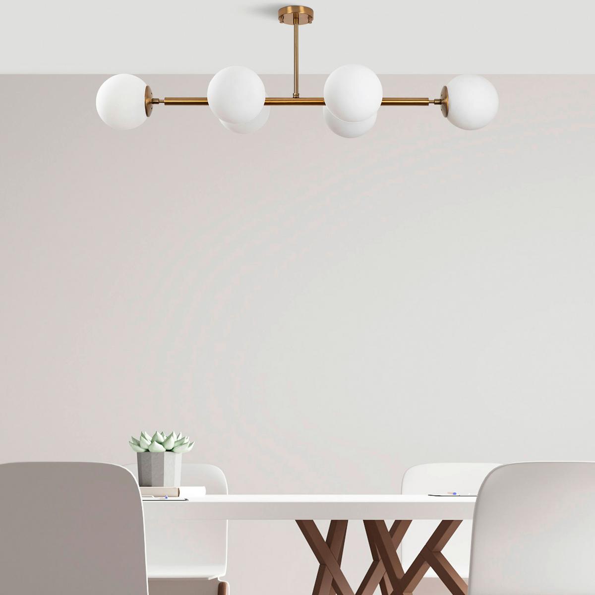 LAMPA SUFITOWA 3808007201 - biały/kolor złoty, Trend, metal/szkło (110/40/35cm) - P & B