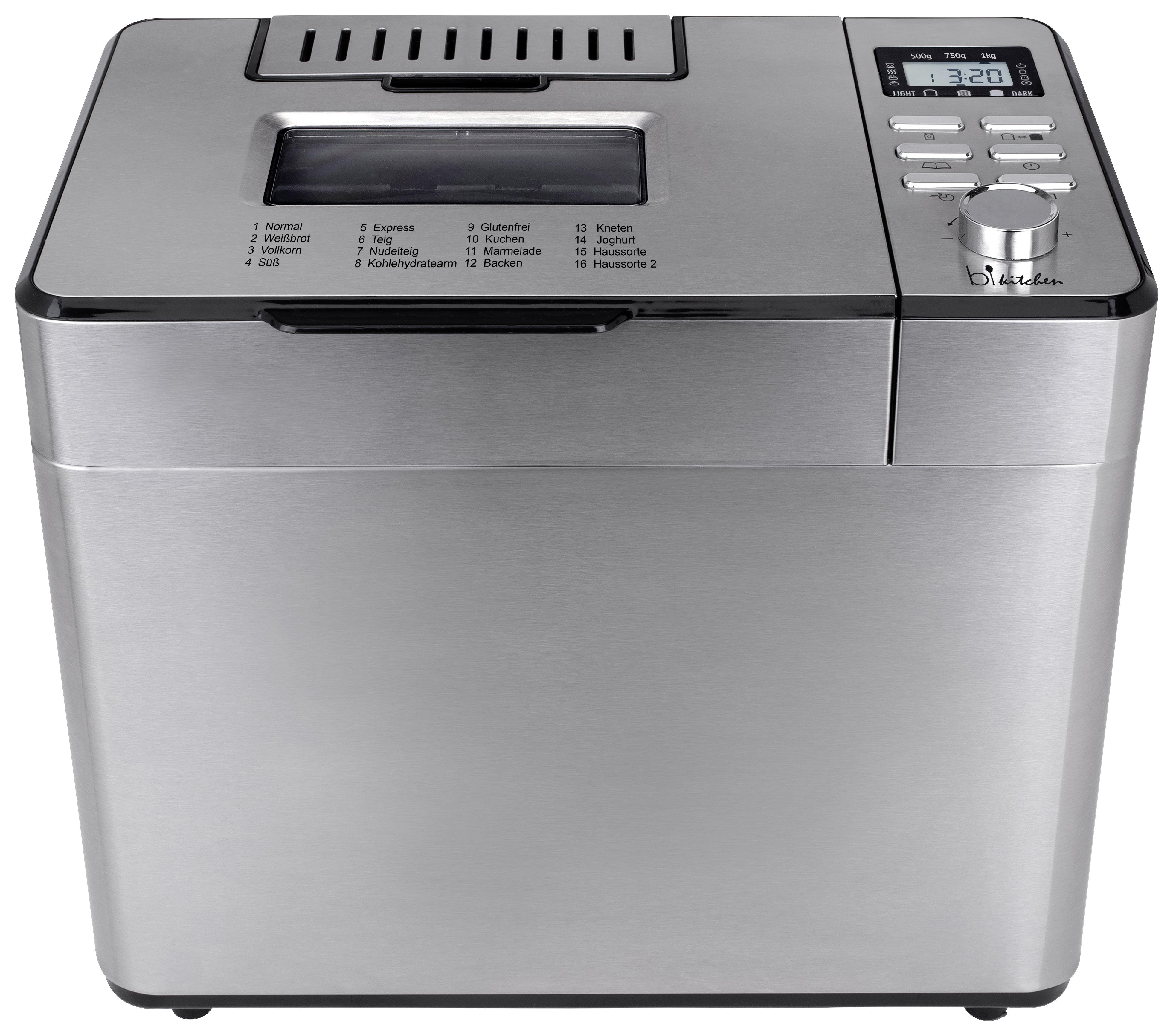 BROTBACKAUTOMAT B|KITCHEN BAKE 500 B: 34,5 CM - Edelstahlfarben/Schwarz, Basics, Kunststoff/Metall (34,5/32,2/24cm) - Bikitchen
