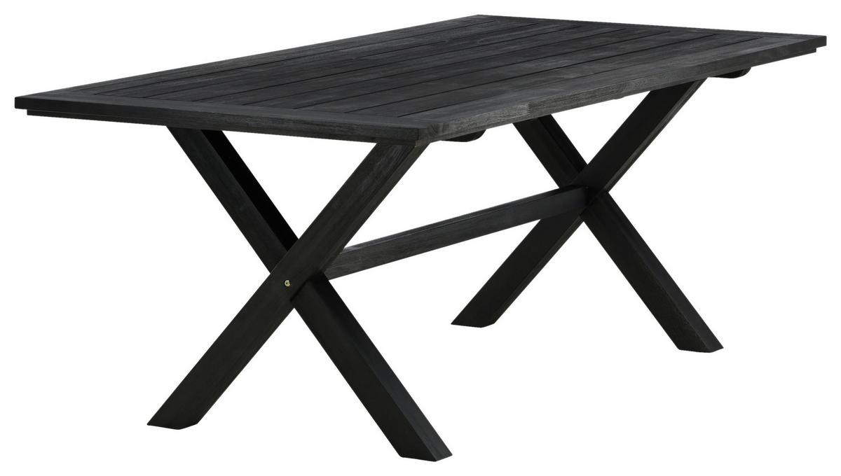 Gartentisch Rives ca. 200x100x75 cm Schwarz - Schwarz, KONVENTIONELL, Holz (200/100/75cm) - Gardenson