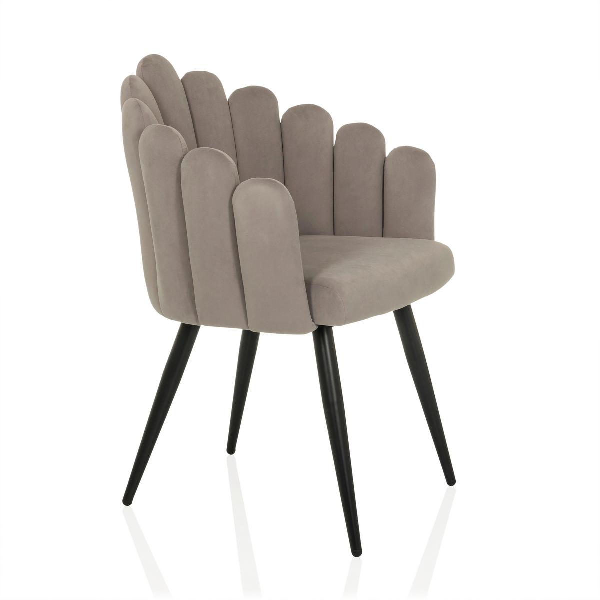 Naslanjač Scallore, Siva - siva, Moderno, kovina/tekstil (63/84/56cm) - MID.YOU