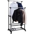 Cuier Mobil Tacitus - culoare crom/negru, Modern, metal (81/118-160/43cm) - Ombra Cuier Mobil Tacitus - culoare crom/negru, Modern, metal (81/118-160/43cm) - Ombra