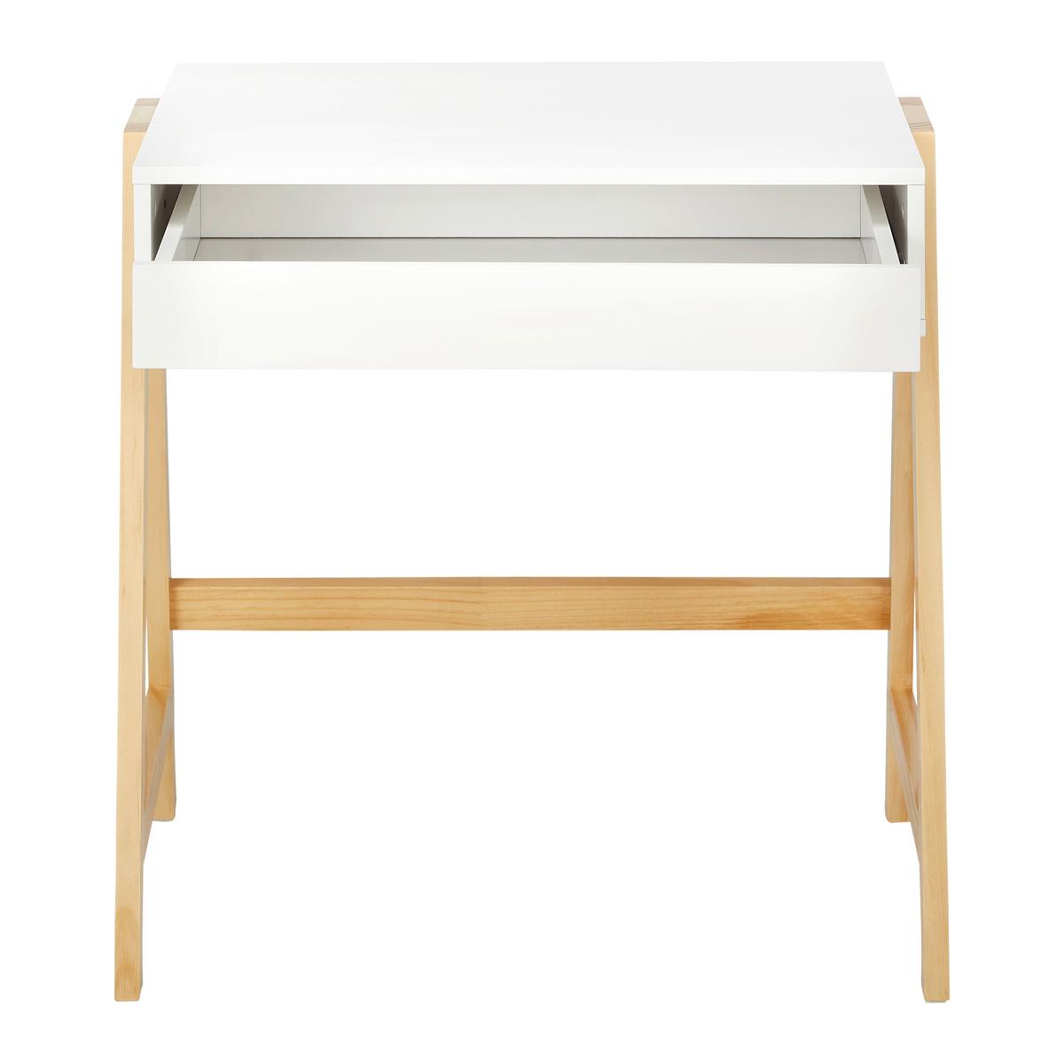 Kindertisch Pino Weiß Echtholz/MDF ca. 60x45 cm - Weiß/Kieferfarben, MODERN, Holz (60/45/60cm) - Bessagi Kids