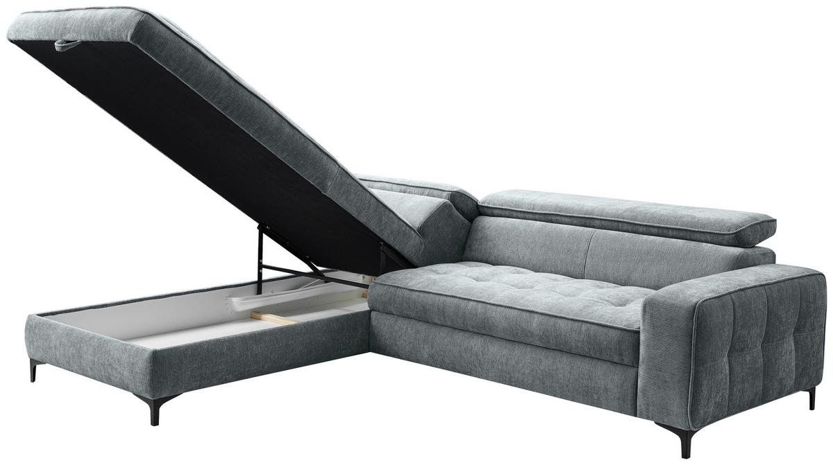 Kutna Garnitura Talia - tamno siva/crna, Basics, tekstil/metal (203/70-90/251cm) - Modern Living