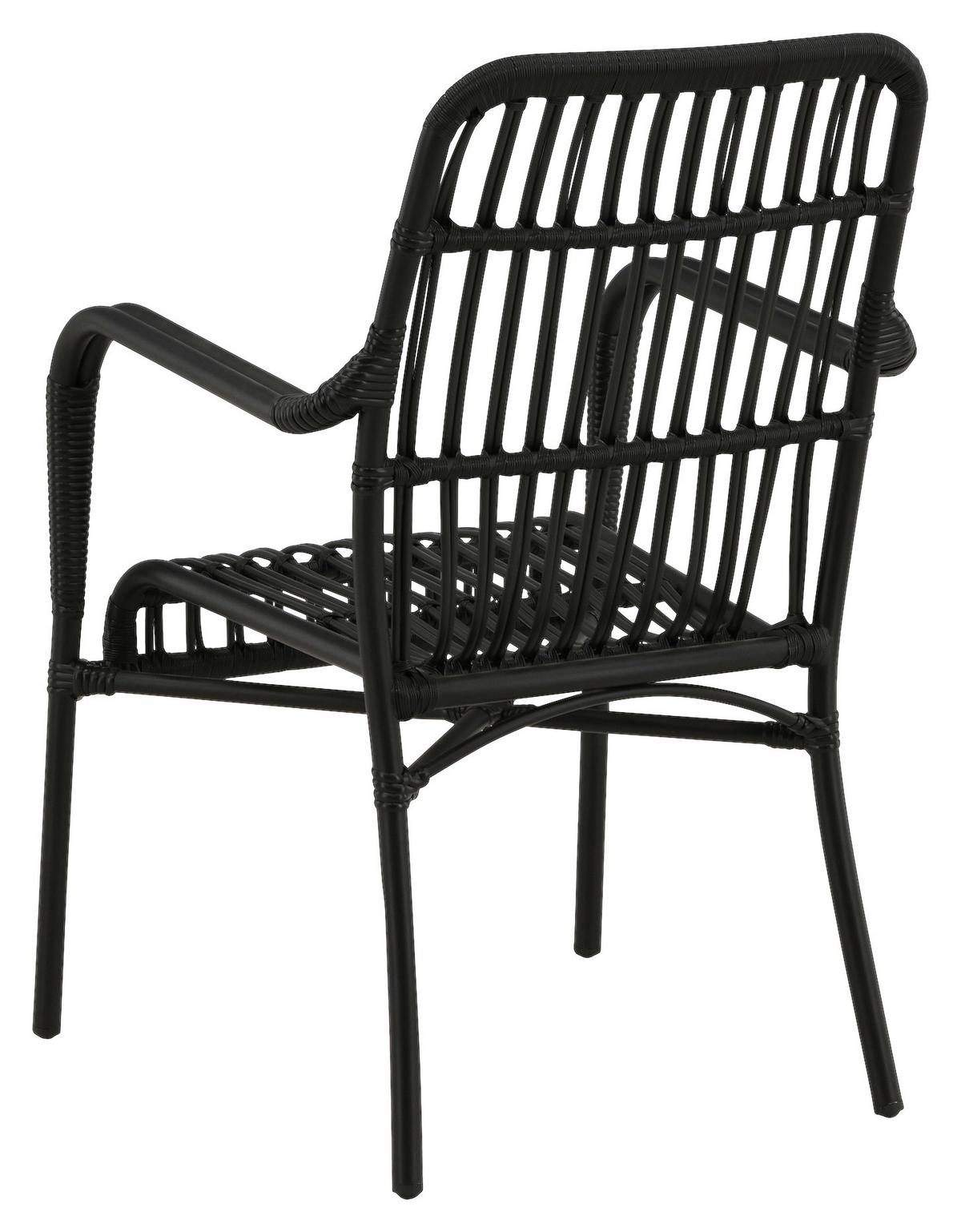 Loungesessel Rizal ca. 57x90 cm Schwarz - Schwarz, KONVENTIONELL, Kunststoff/Metall (57/90/64cm) - Gardenson