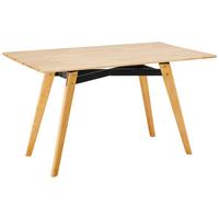 Esstisch aus Buche ca. 135x80 cm "Piet" - Buchefarben/Schwarz, Modern, Holz/Metall (135/80/75cm) - Bessagi Home