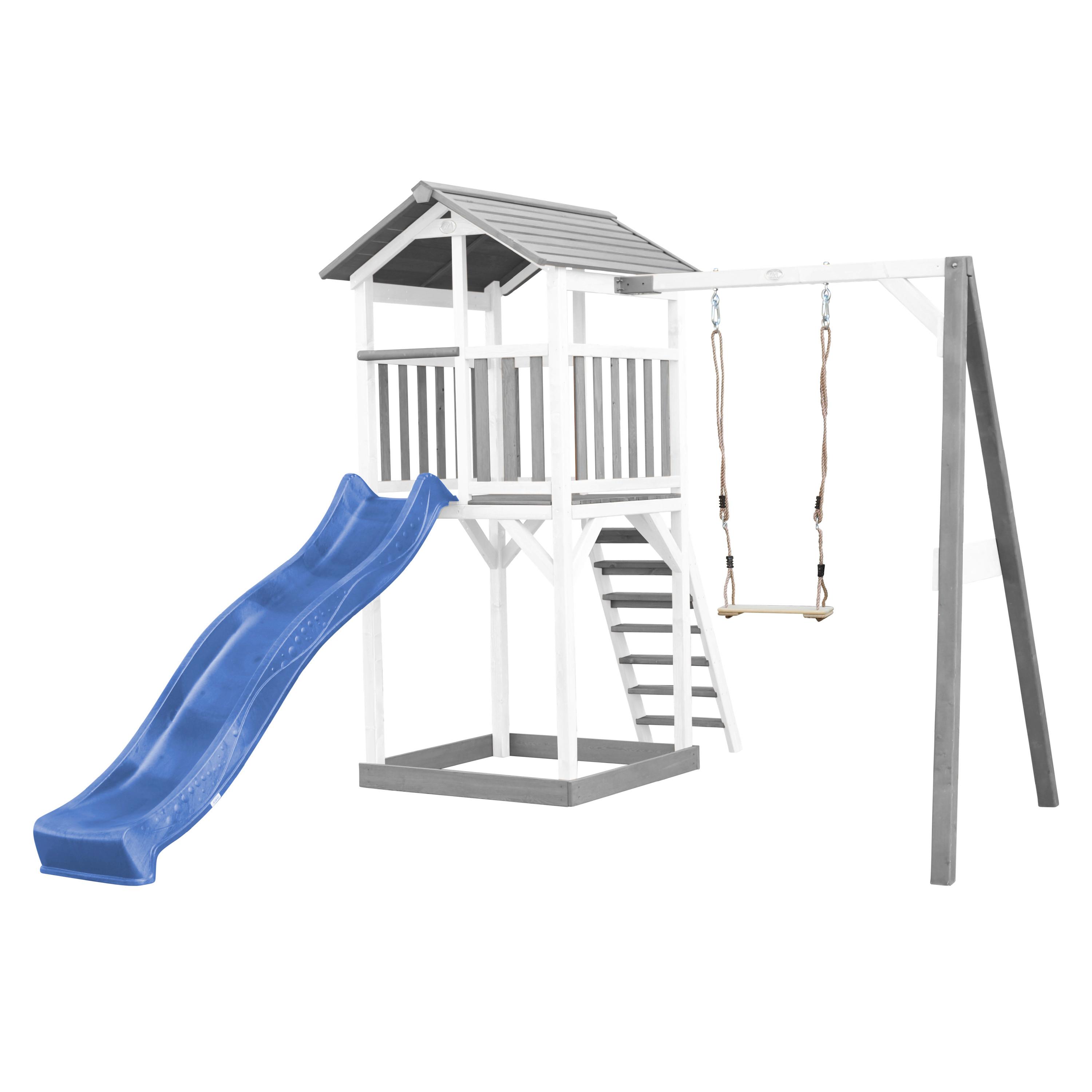 Spielhaus Beach Tower Swing - Blau/Weiß, Basics, Holz/Kunststoff (277/242/349cm)