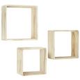 Wandregalset in Naturfarben aus Holz - Naturfarben, MODERN, Holz - Mömax modern living