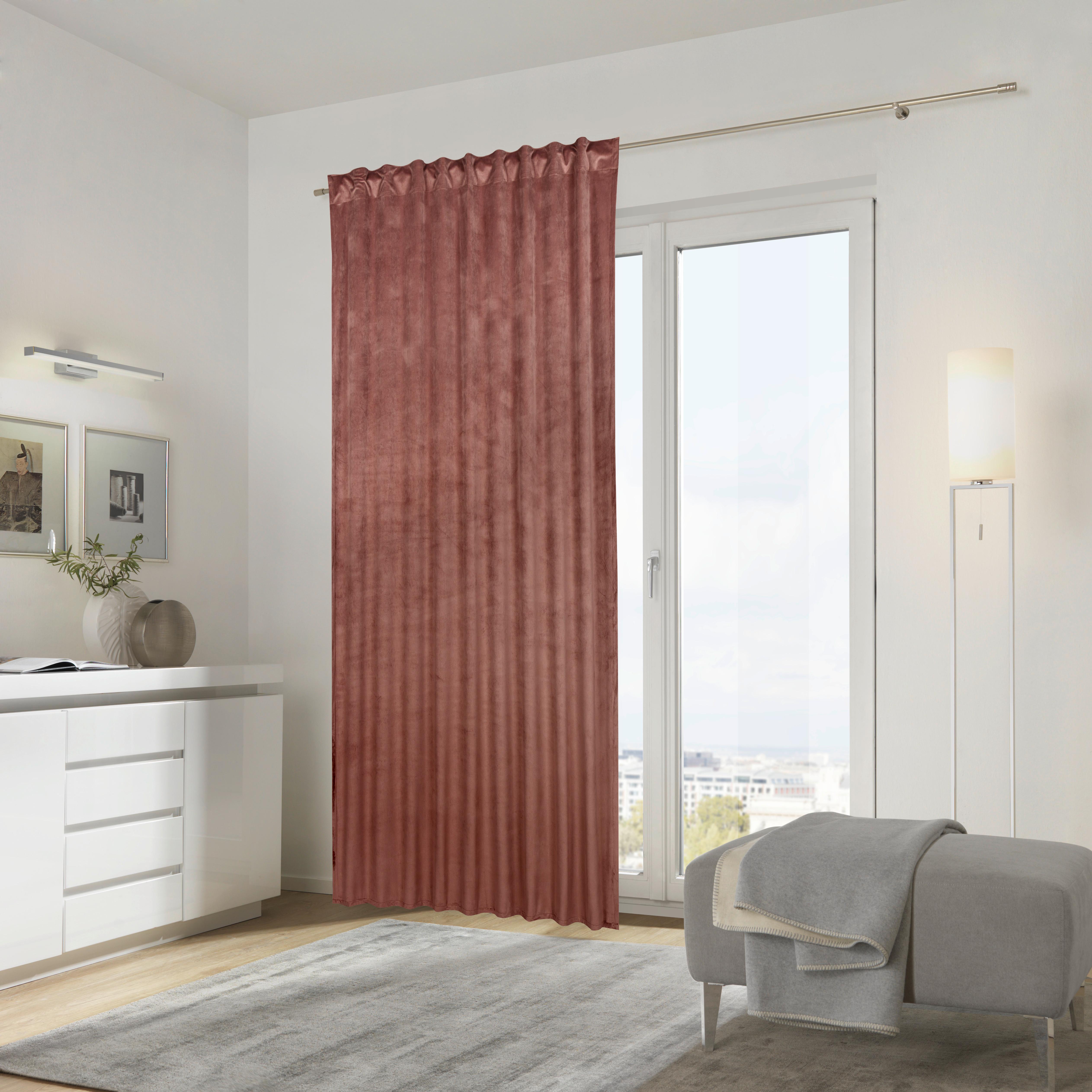 ZASŁONA GOTOWA ZENATO - brudny róż, Konventionell, tkanina (135/245cm) - Ambiente