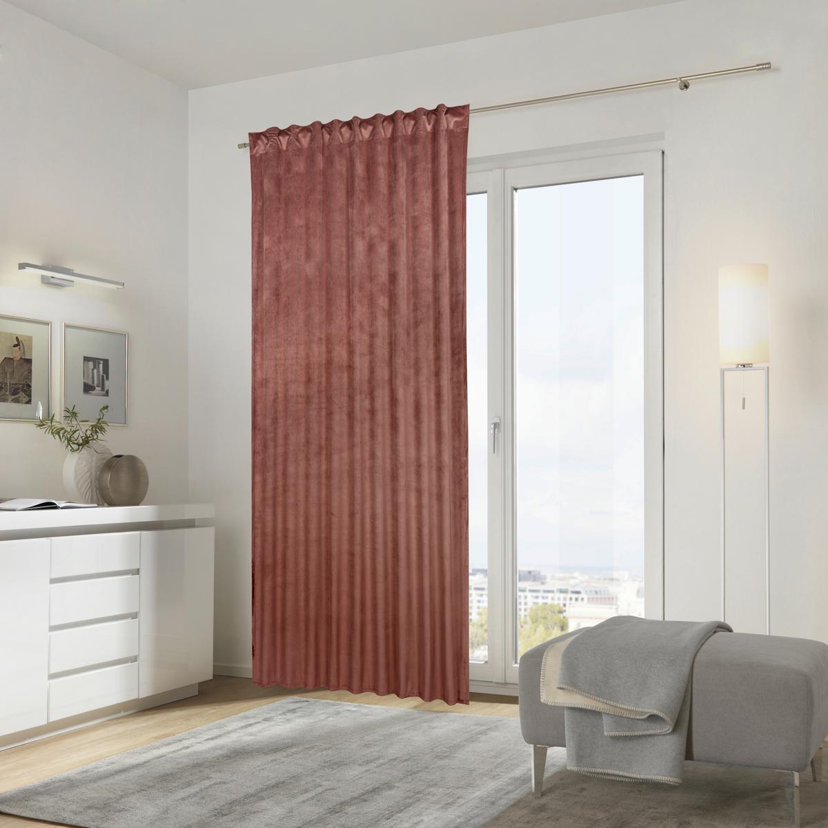 ZASŁONA GOTOWA ZENATO - brudny róż, Konventionell, tkanina (135/245cm) - Ambiente