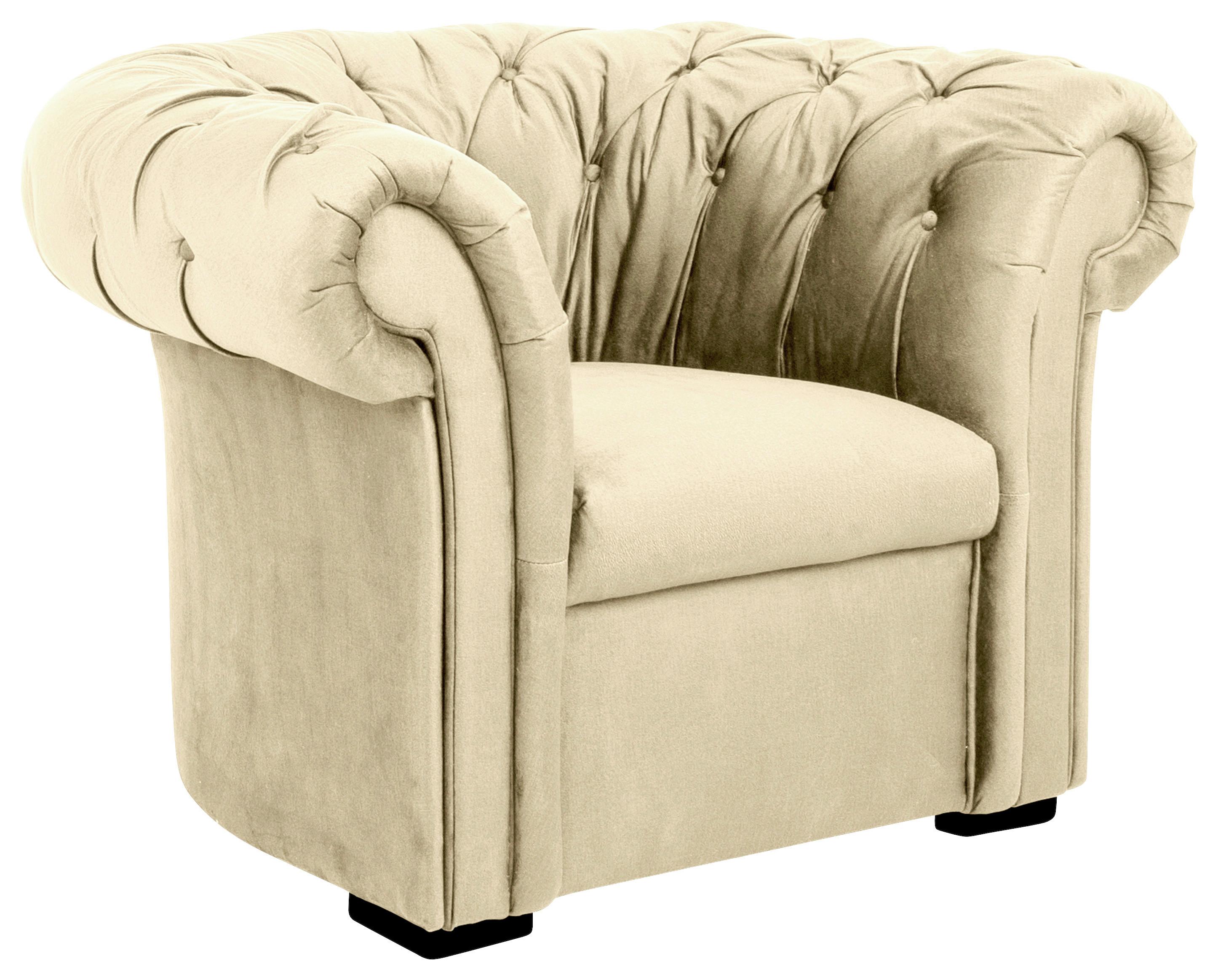 Fotelj Cupido, Bež - črna/bež, Design, tekstil/les (114/78/91cm) - MID.YOU