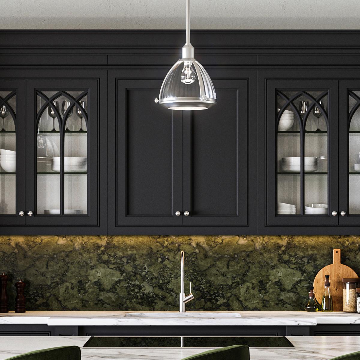 Viseća Svjetiljka Elroy - boje nikla, Konvencionalno, staklo/metal (24.8/46.6cm) - Elstead Lighting