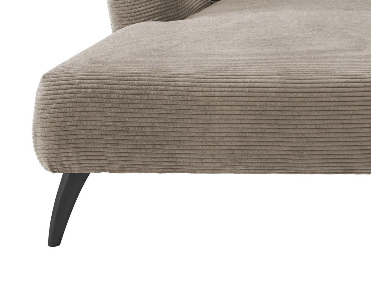 Wohnlandschaft Colori Graubraun Cord - Graubraun/Schwarz, MODERN, Holz/Textil (160/264cm) - MID.YOU
