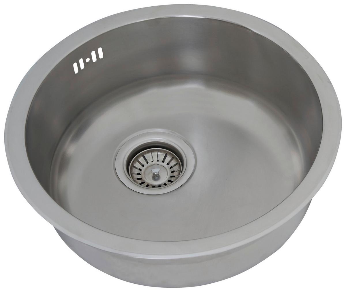 Einzelbecken Portland ca. 44,6/17/44,6 cm Edelstahl - Edelstahlfarben, Trend, Metall (44,6/17/44,6cm) - Respekta