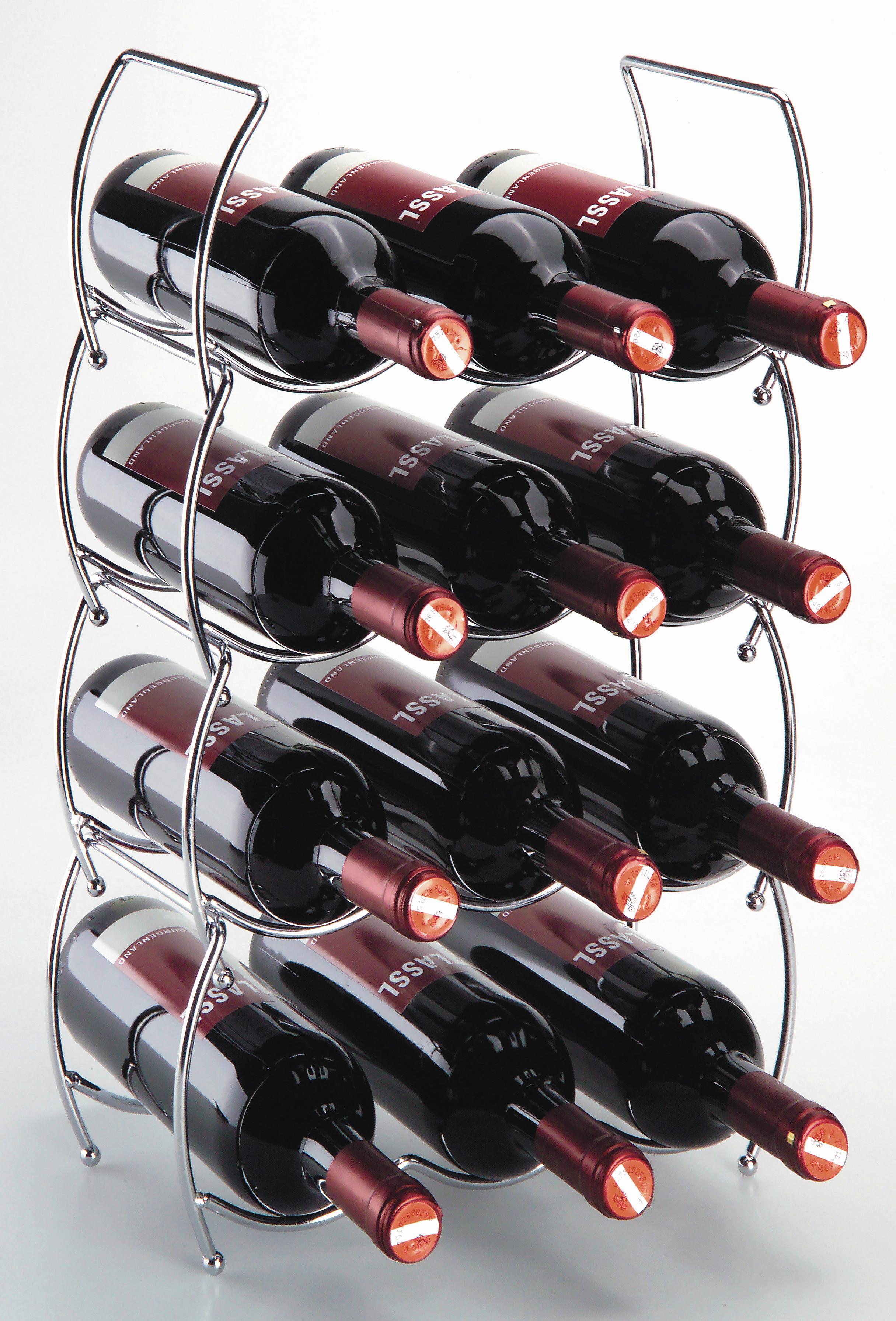 Weinregal Chromfarben - Chromfarben, Metall (32,5/49/14cm) - Modern Living