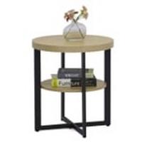 Pomoćni Stolić Rondo - hrast Artisan/crna, Konvencionalno, drvni materijal/metal (50/50cm) - Modern Living