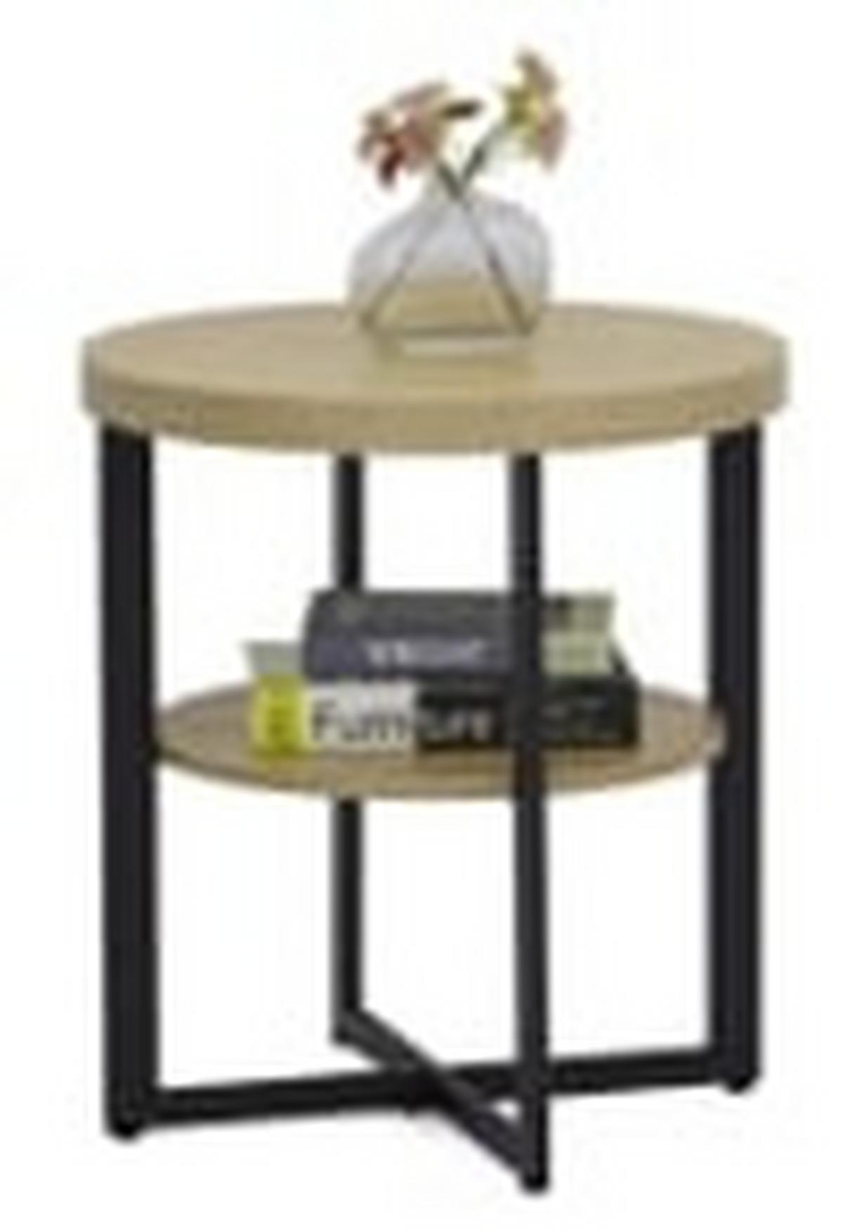 Pomoćni Stolić Rondo - hrast Artisan/crna, Konvencionalno, drvni materijal/metal (50/50cm) - Modern Living