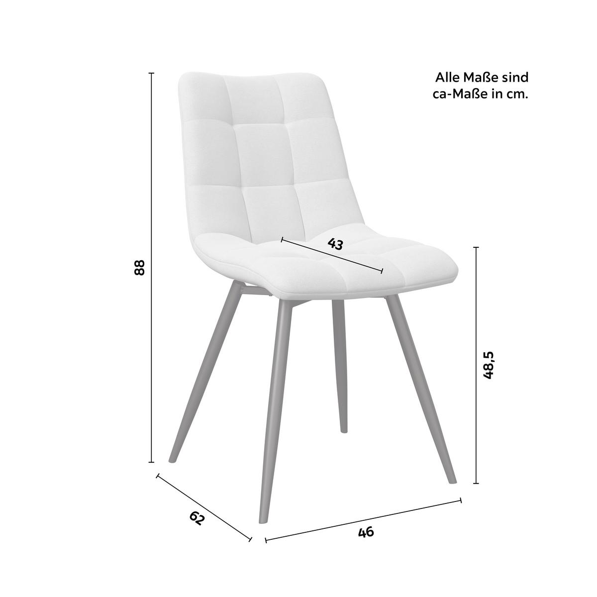 Stuhl Suri Hellgrau Chenille Drehbar Gepolstert - Hellgrau/Schwarz, MODERN, Holz/Textil (46/88/62cm) - Bessagi Home