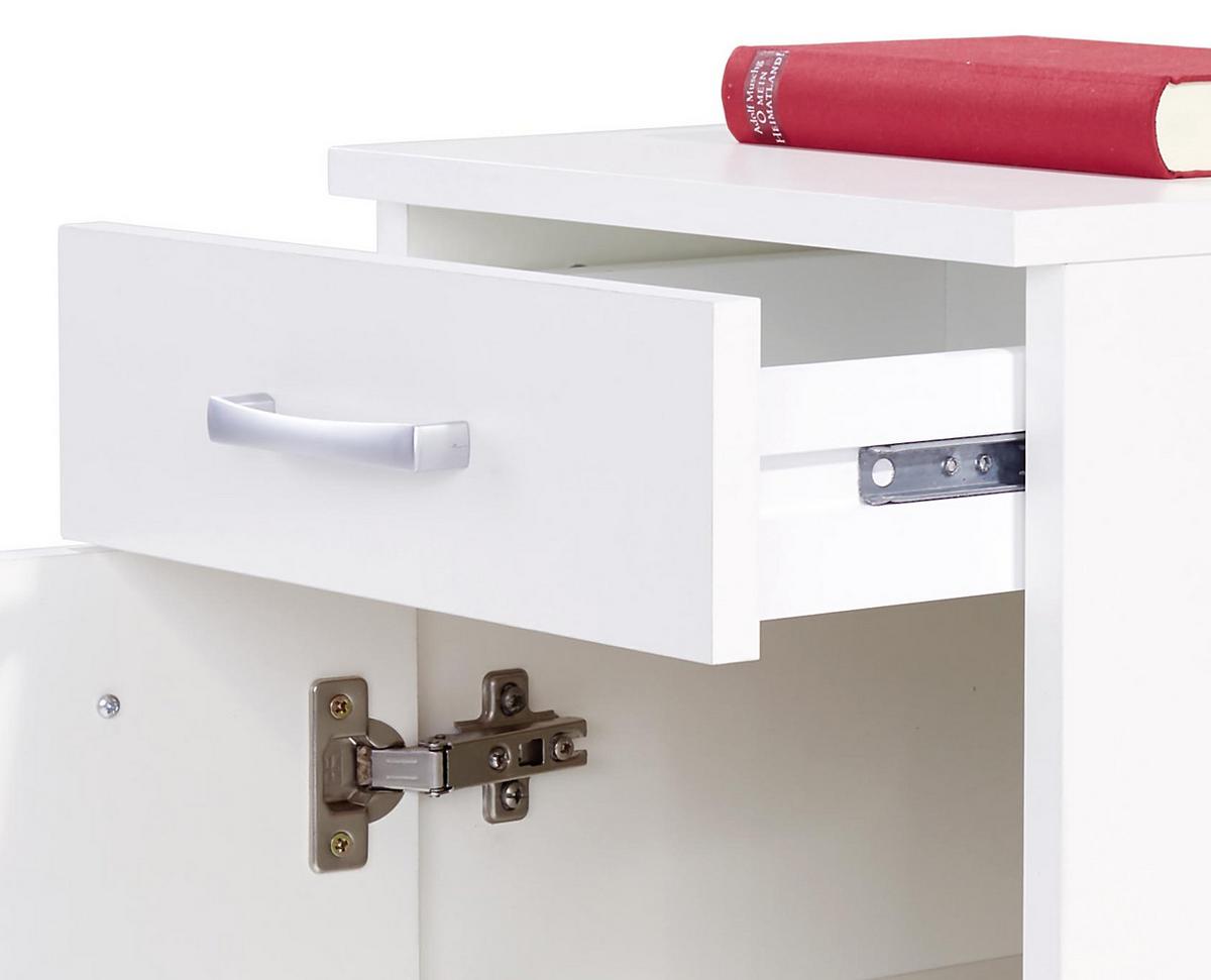 Görgős Konténer Fehér Szín Rimini - alumíniumszínű/fehér, Modern, műanyag/faalapú anyag (33/59,5/38cm)