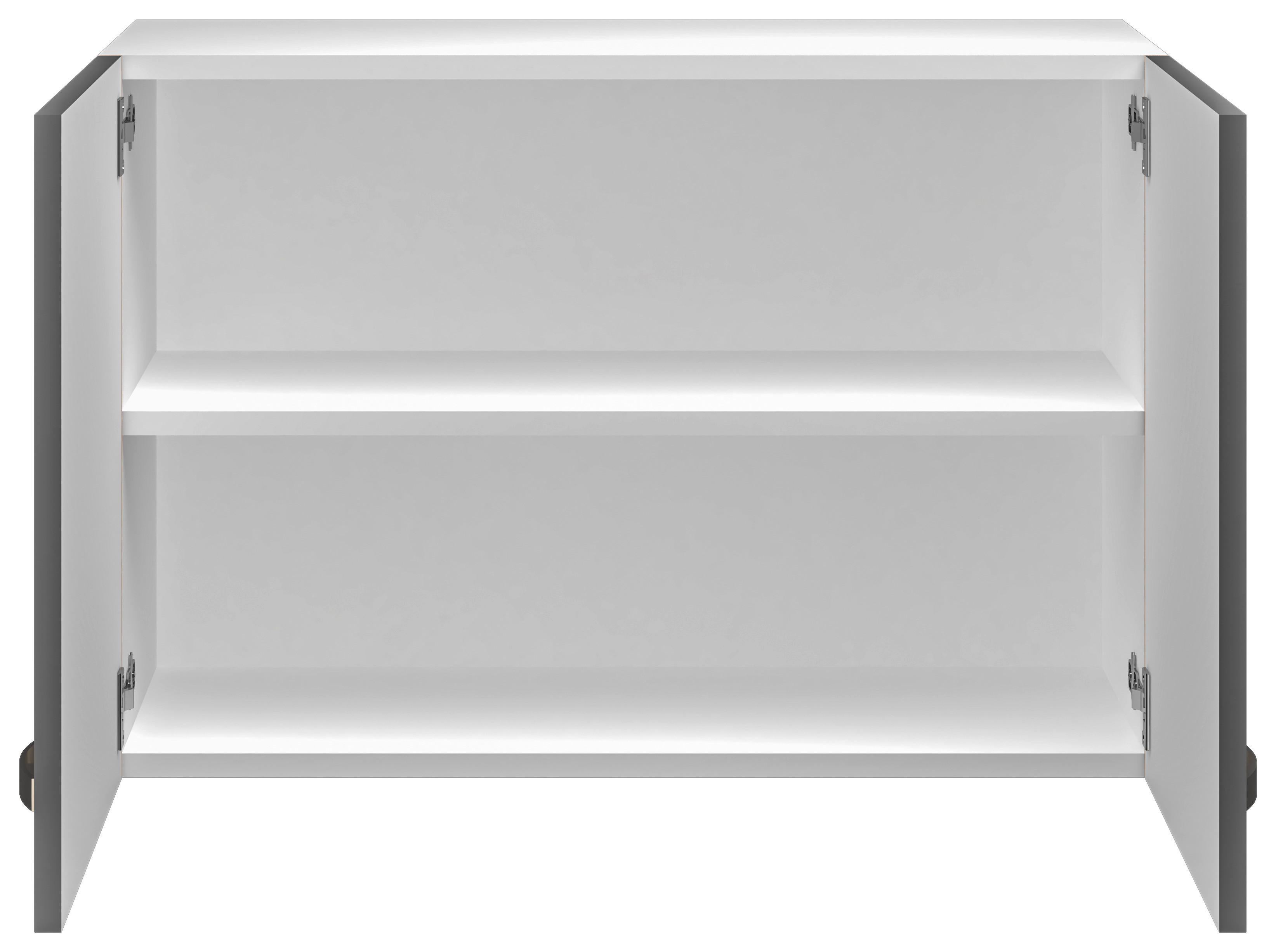Küchenoberschrank Shadow ca. 80x54x32 cm Grau/Eiche - Edelstahlfarben/Dunkelgrau, MODERN, Holzwerkstoff/Metall (80/54/32cm) - FlexWell
