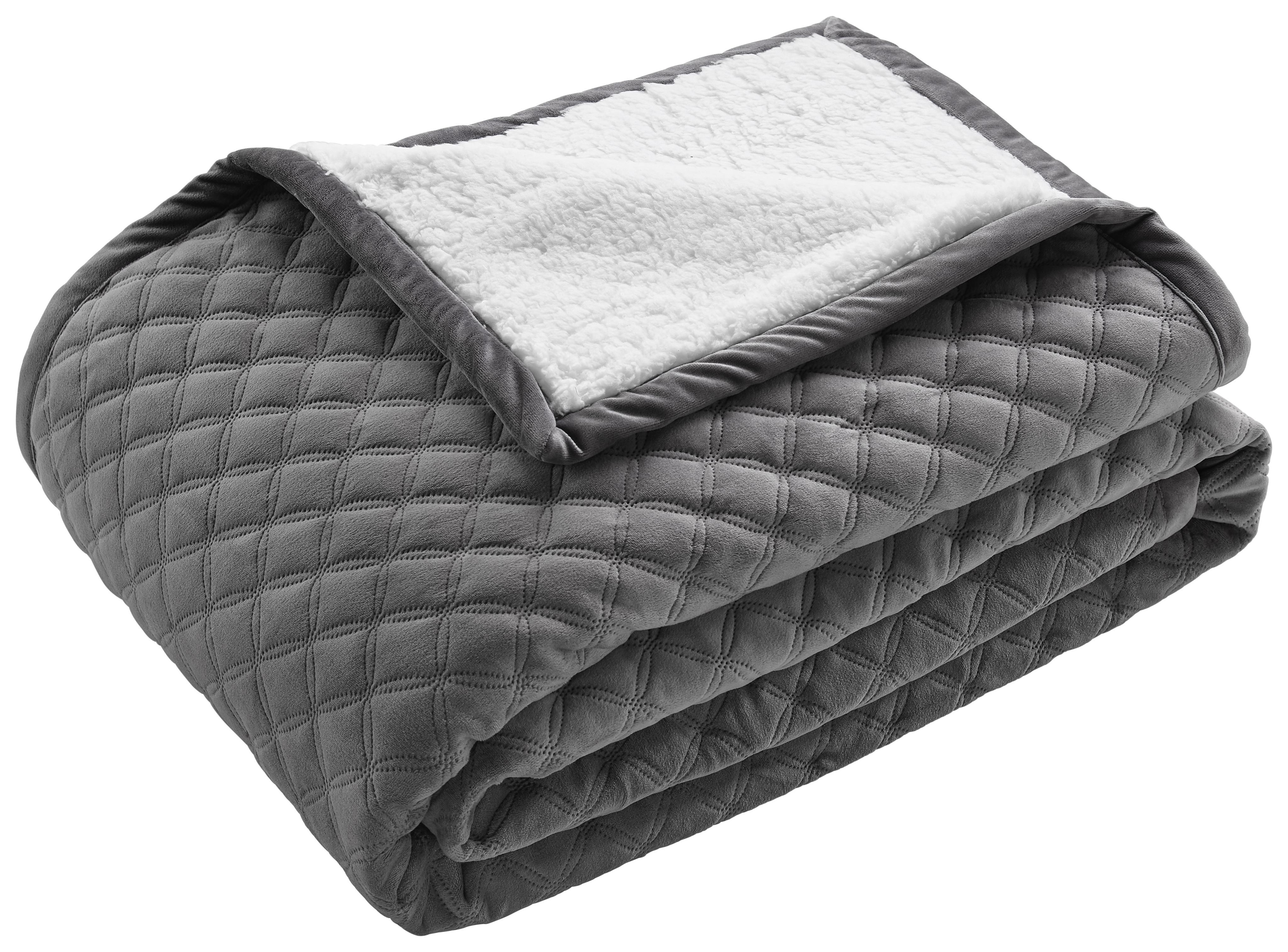 Wendedecke in Grau ca. 140x200 cm 'Rebekka' - Grau, MODERN, Textil (140/200cm) - Bessagi Home