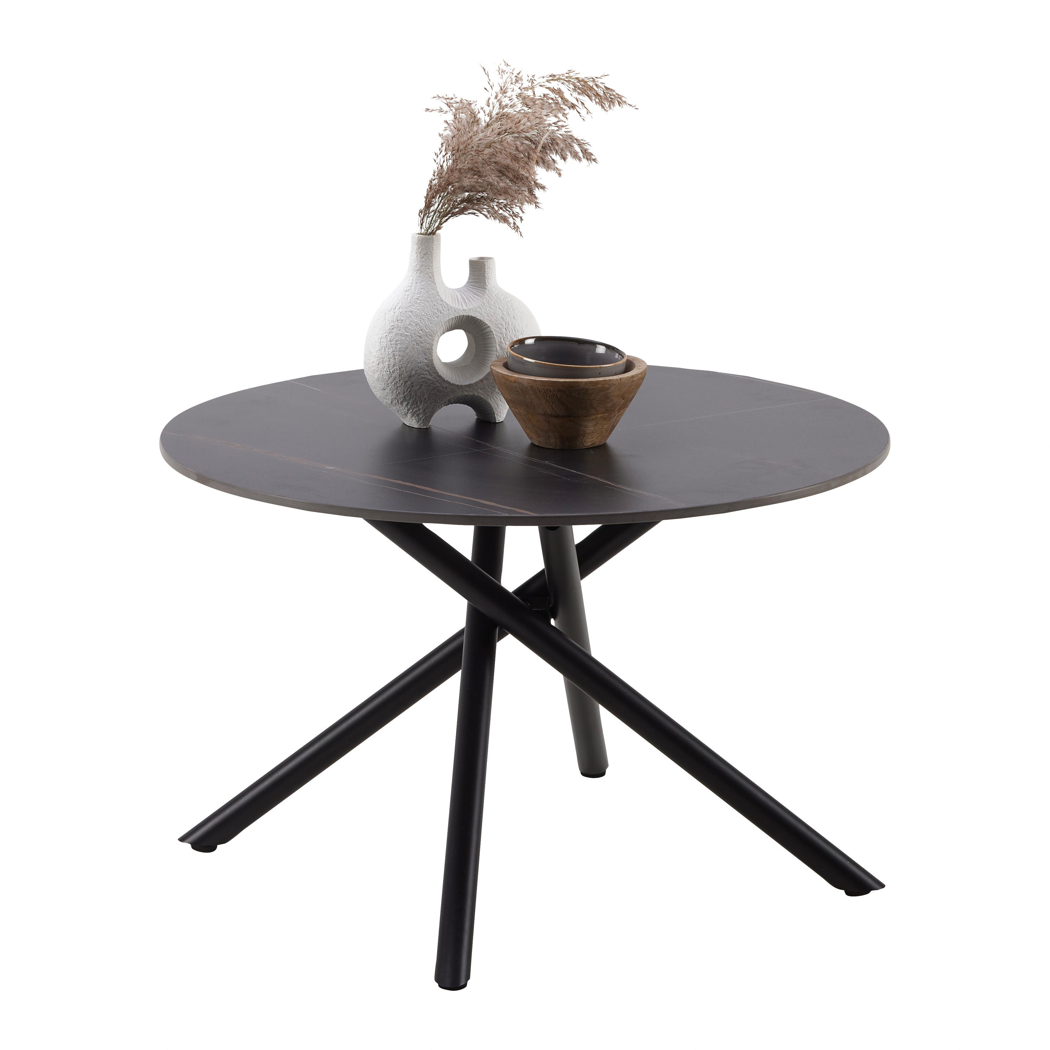 SOFFBORD MARBELLA - svart, Modern, metall/keramik (70/70/44cm) - Mömax