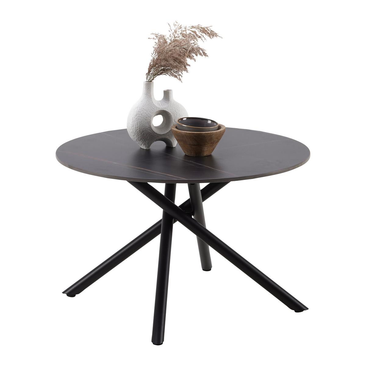 Couchtisch Marbella Schwarz - Schwarz, MODERN, Keramik/Metall (70/70/44cm) - Mömax