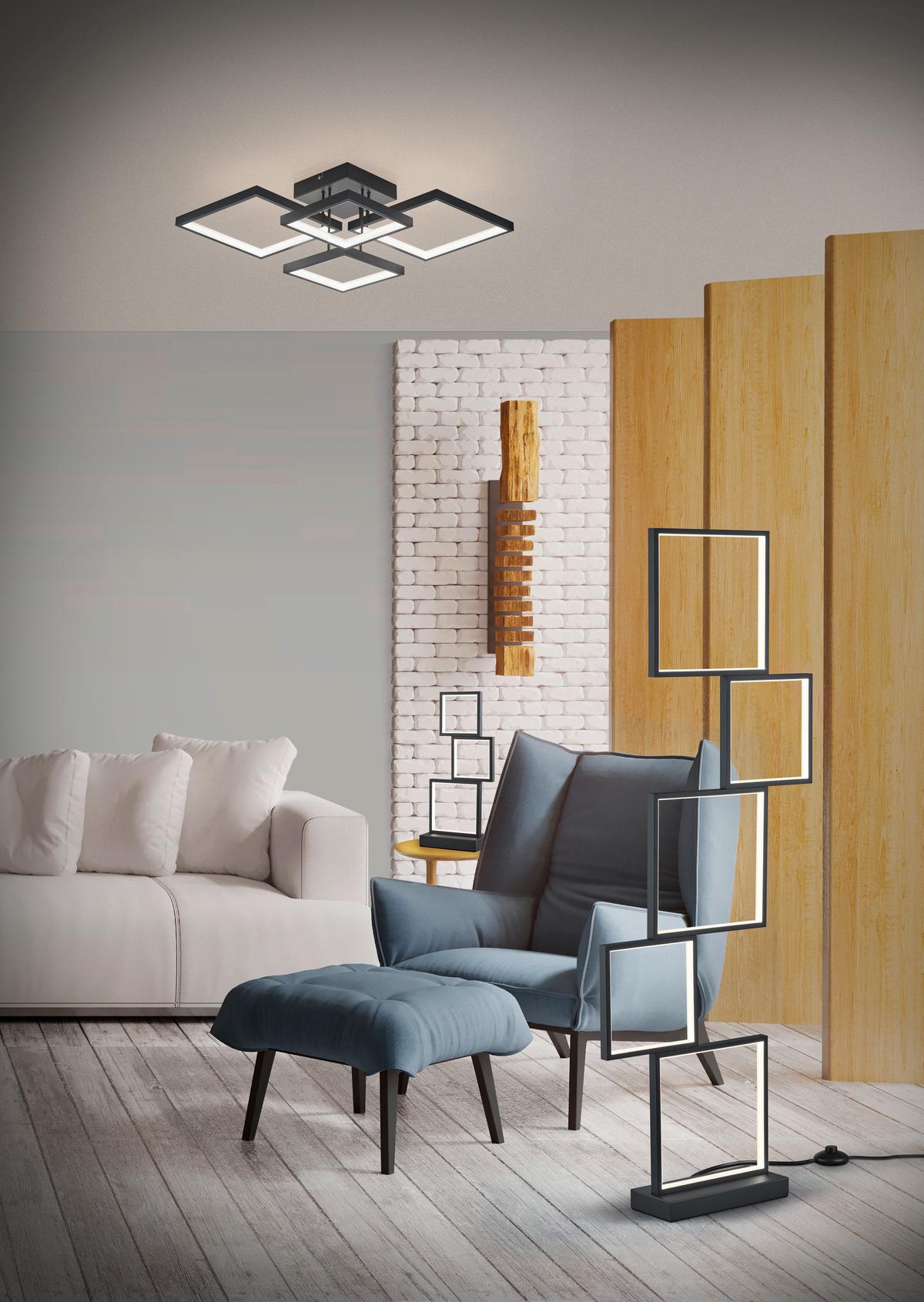 LAMPA SUFITOWA LED 627710432 SORRENTO - czarny/biały, Basics, tworzywo sztuczne/metal (52,5/16,0/52,5cm) - Trio Leuchten