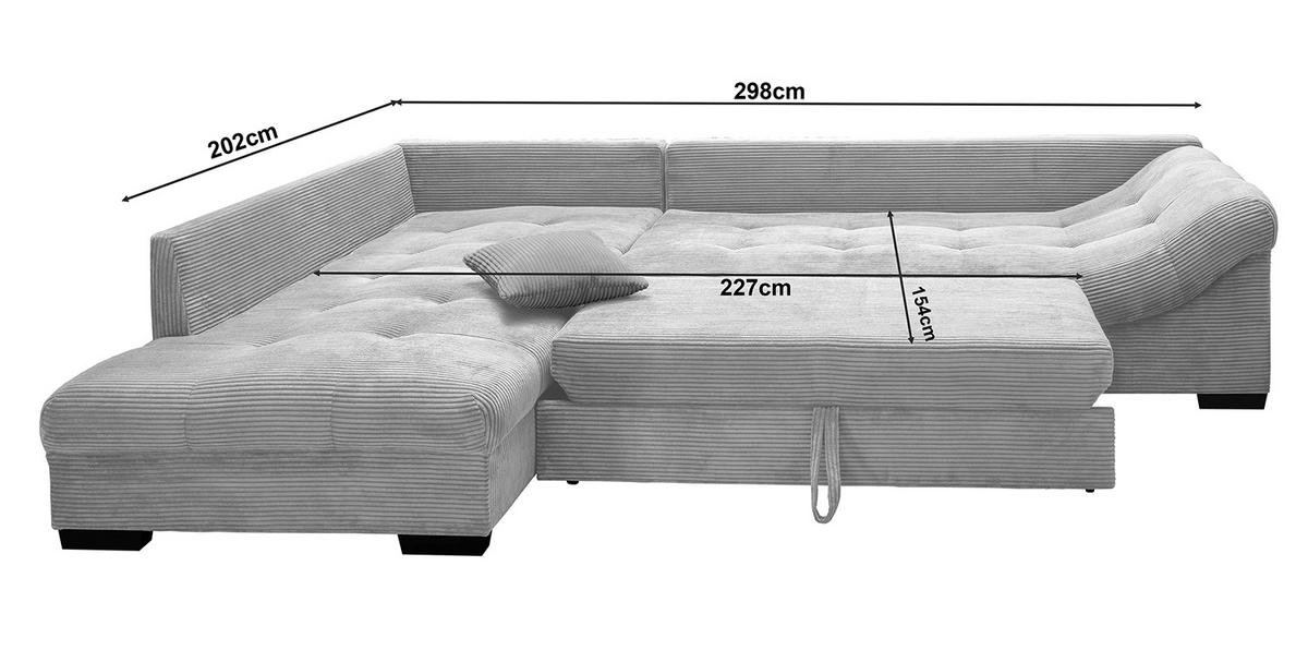 Colțar ALVITO - argintiu/gri, Design, textil (202/298cm) - MID.YOU