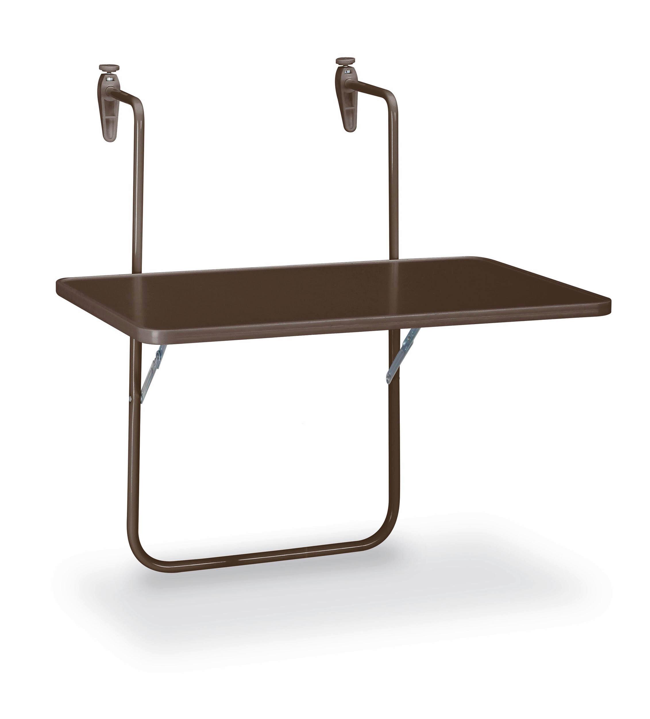 Balkonhängetisch BOY in Braun ca. 60x5x40 cm, rechteckig - Braun, Basics, Metall (60/5/40cm) - Gardenson