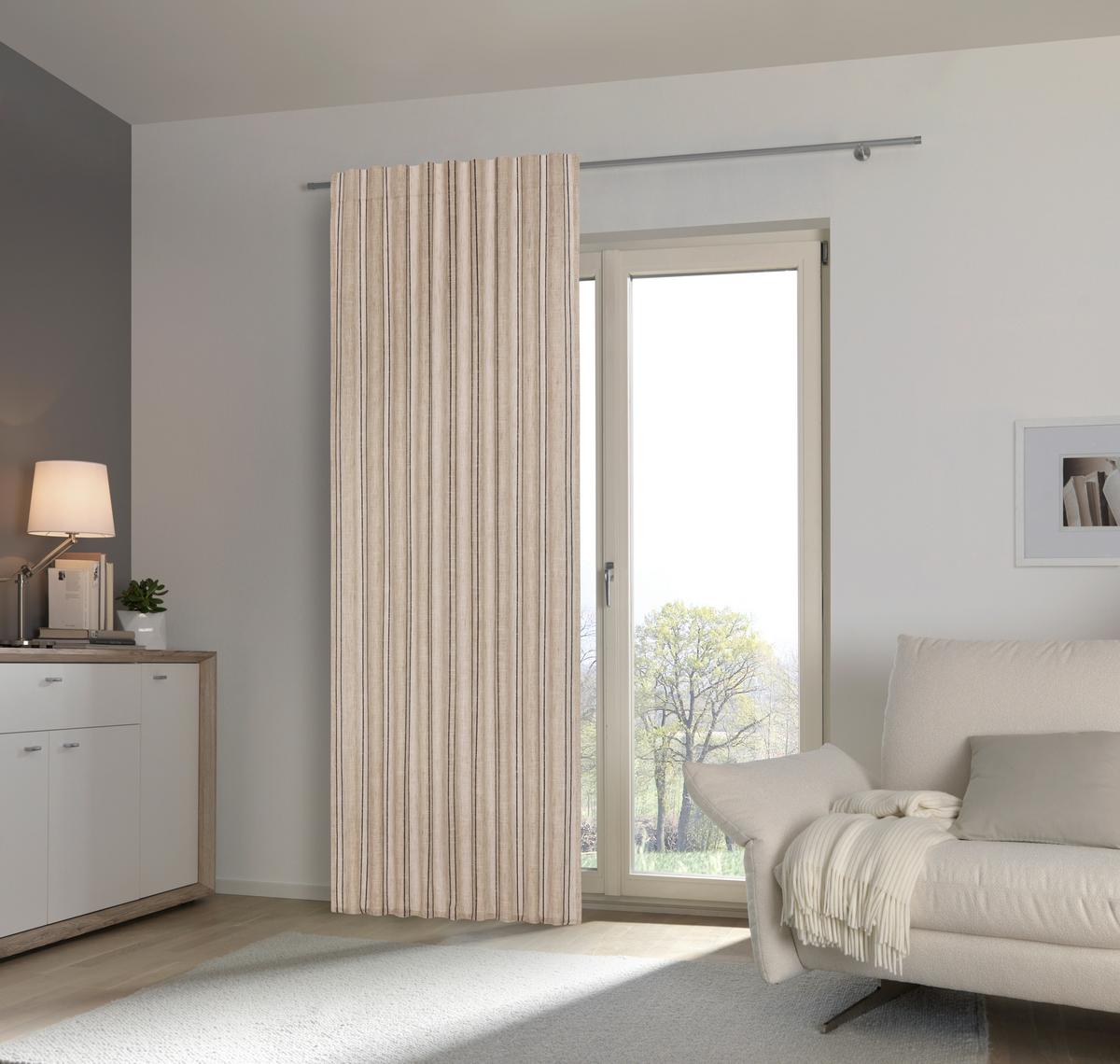 ZASŁONA GOTOWA ERIC - beżowy, Design, tkanina (140/245cm) - Esposa