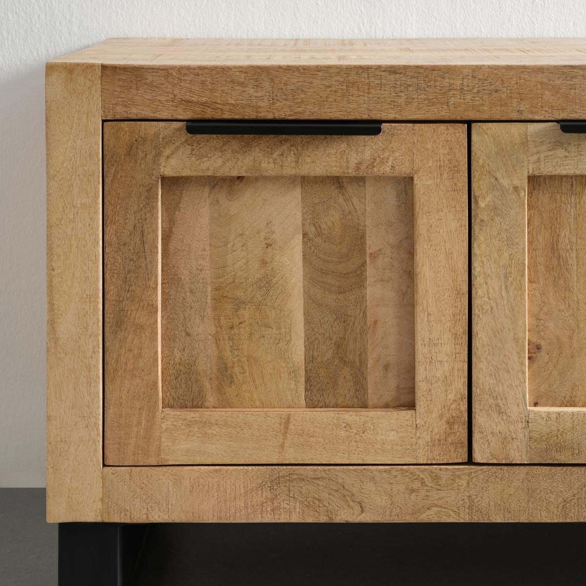 TV-Element Everest in Naturfarben/Schwarz - Schwarz/Naturfarben, Natur, Holz/Metall (175/57/40cm) - Mömax