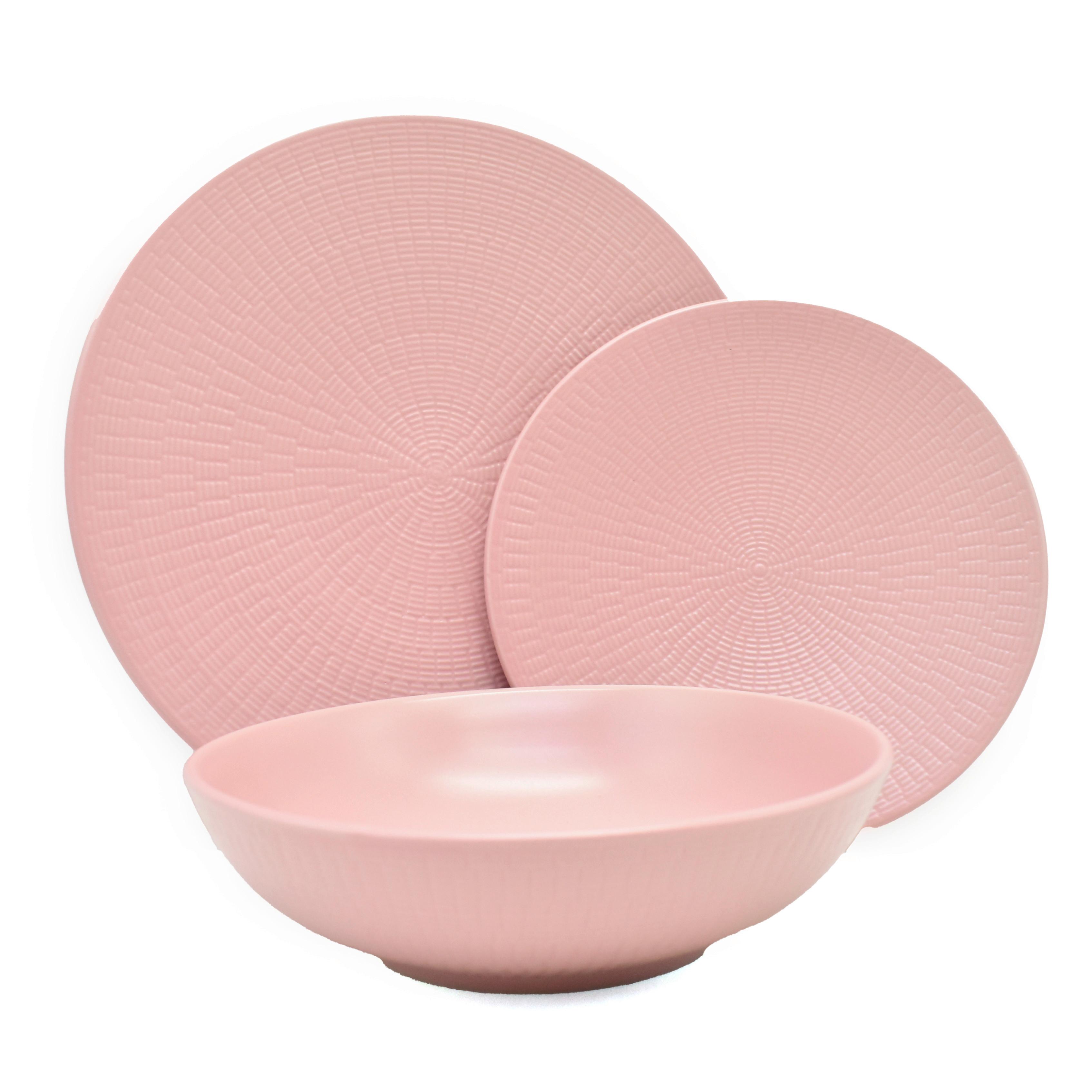 Jedilni Servis Blanka, 18-Delni - roza, Basics, keramika - Echtwerk