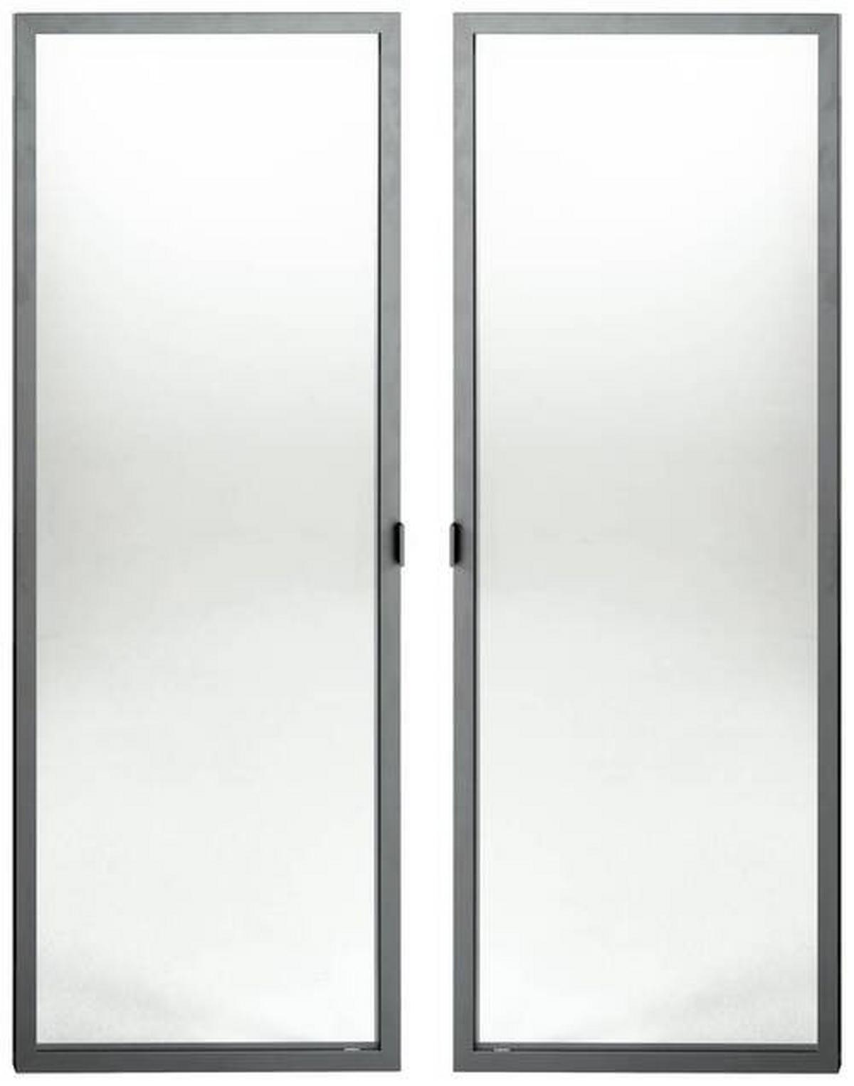 Türenset aus Glas in Anthrazit - Anthrazit, MODERN, Glas/Metall (74/101cm) - Mömax