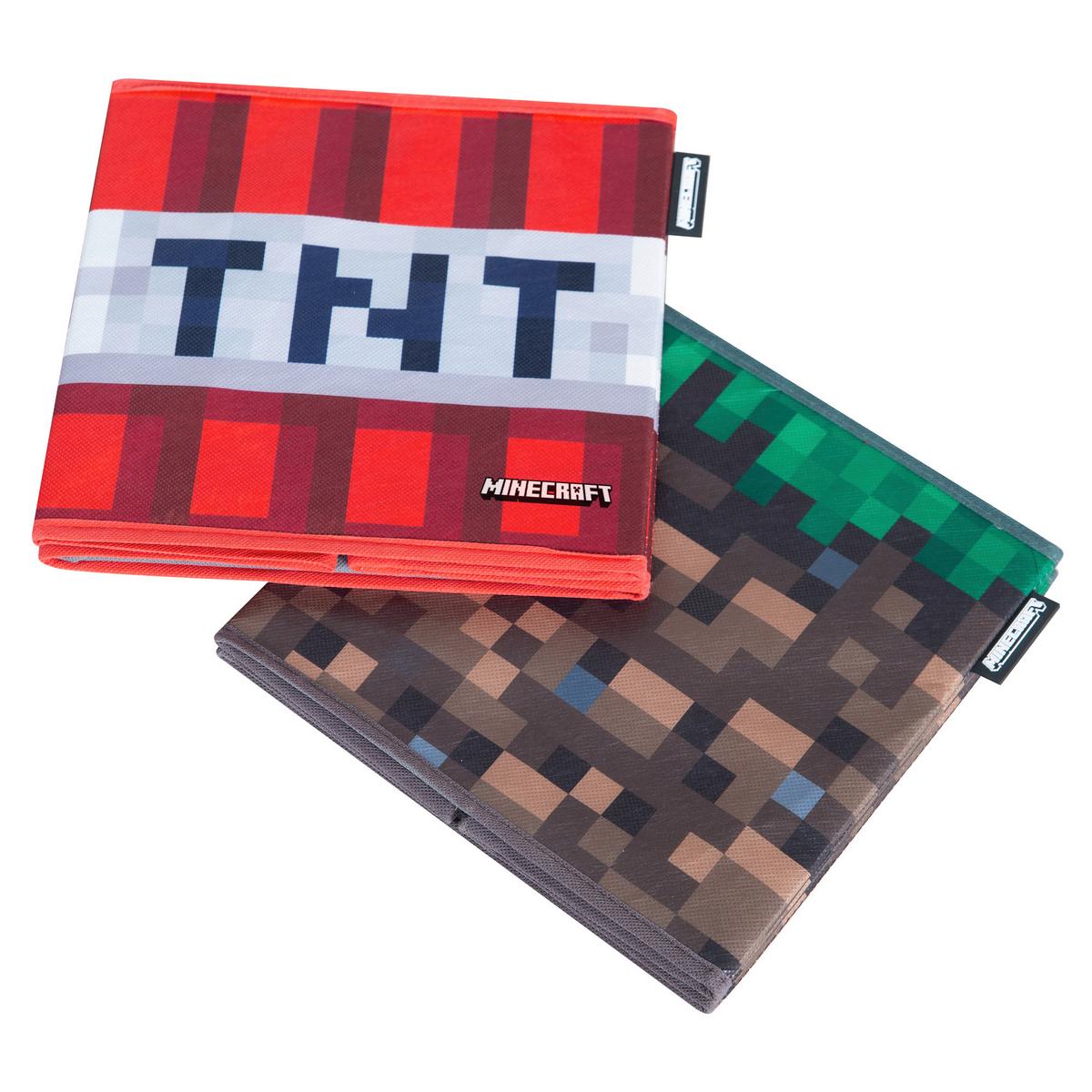 Zložljiv Zaboj Minecraft, 2 Kos - večbarvno, Moderno, tekstil (27/27/27cm) - Minecraft