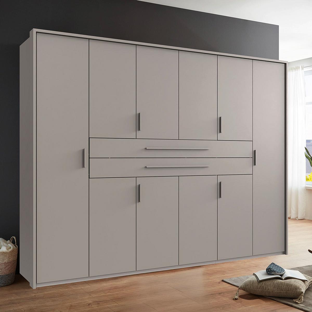 Kleiderschrank Lumio Grau/Sahara - Grau/Sahara, KONVENTIONELL, Holzwerkstoff (270/208/58cm) - Modern Living