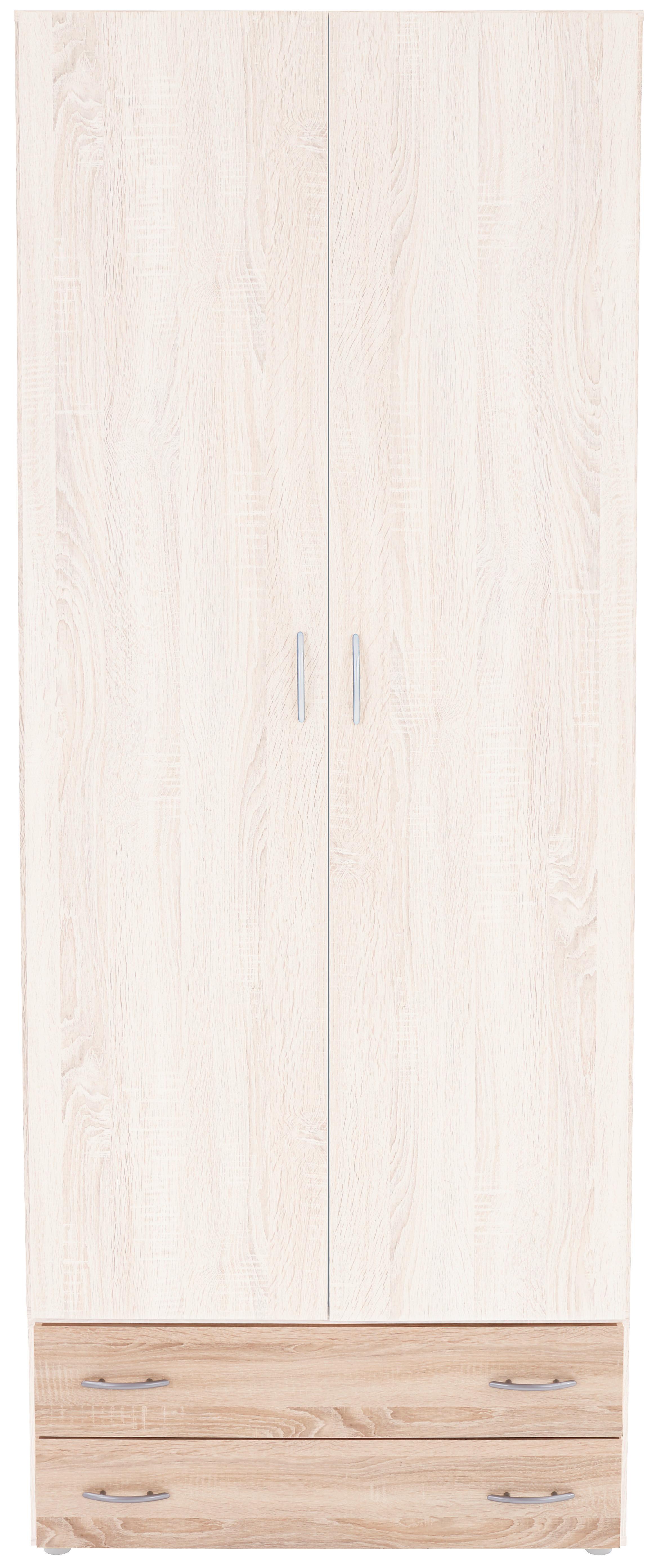 Set Ladica Base 2 - boje aluminija/hrast Sonoma, Konvencionalno, drvni materijal/plastika (80/33/52cm) - Based