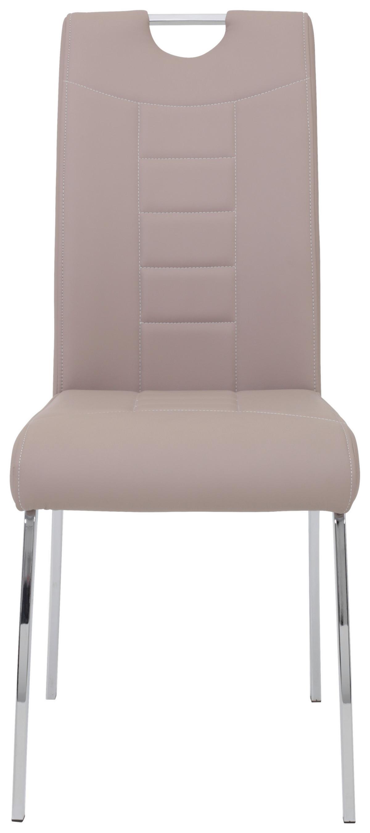 Swingstuhl-Set Andrea Cappucino 4er-Set - Chromfarben/Weiß, MODERN, Textil/Metall (43/100/64cm) - MID.YOU