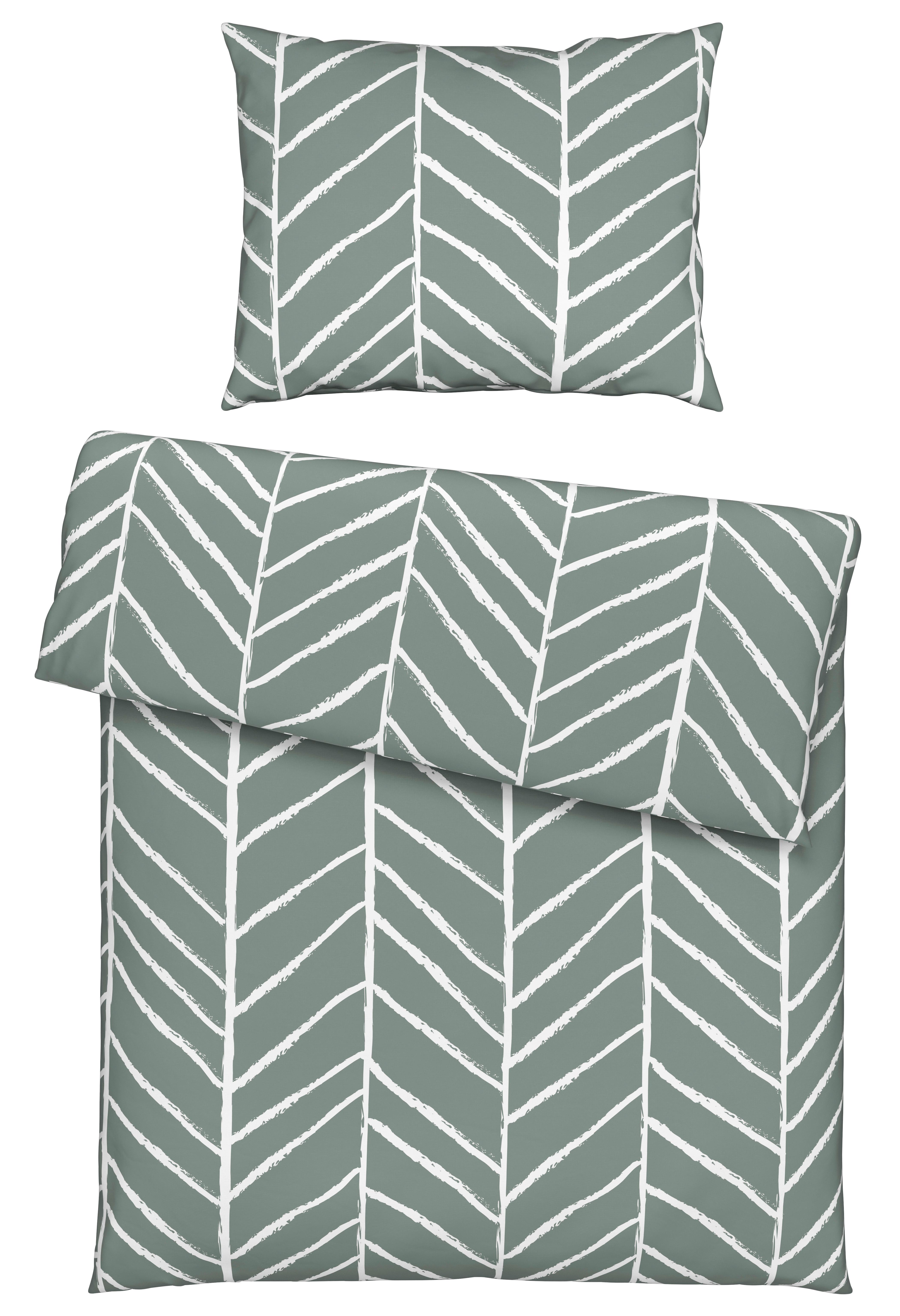 Ágyneműhuzat-garnitúra Marble - jadezöld, Konventionell, textil (140/200cm) - Modern Living