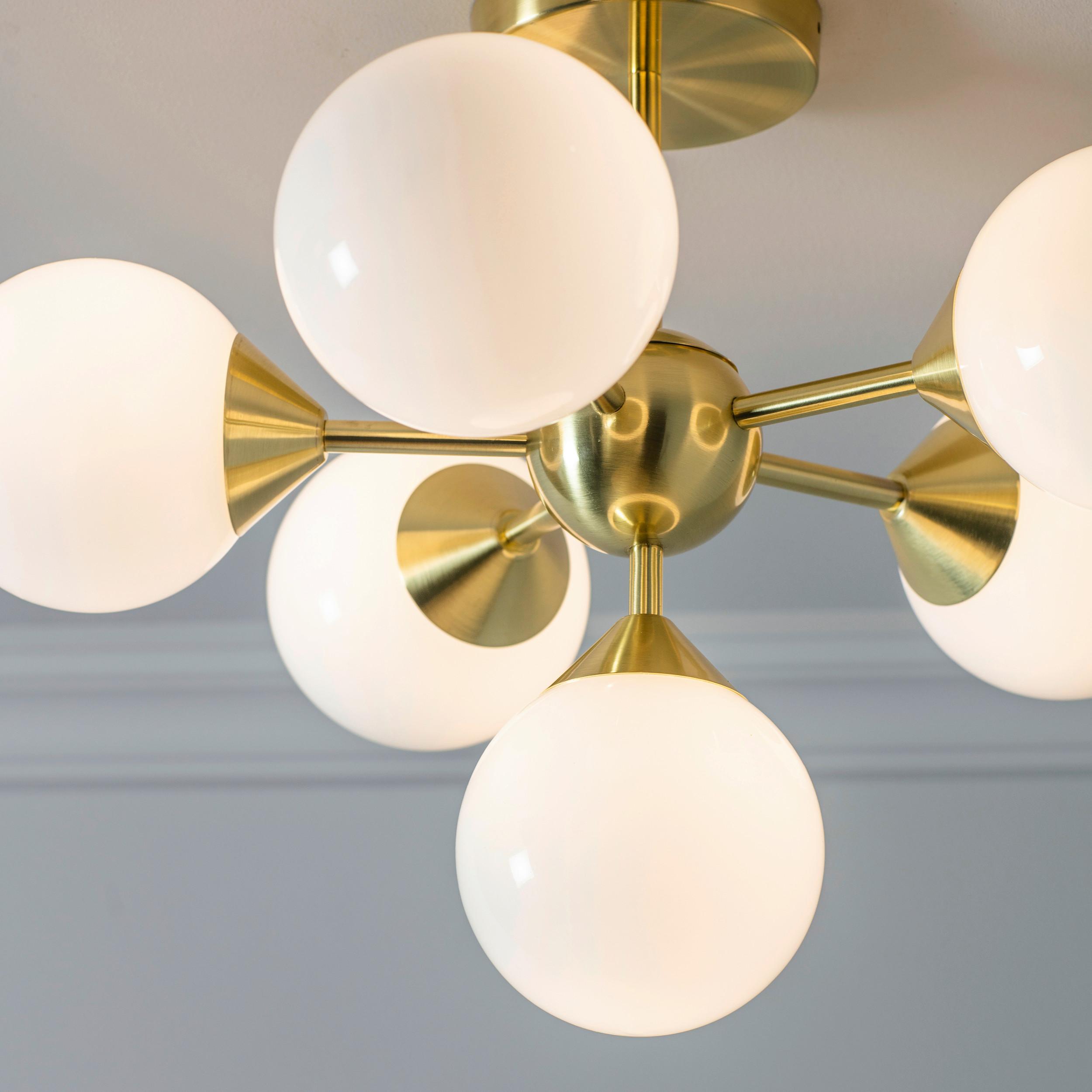 LAMPA SUFITOWA A1C1Y0 OSCAR - biały wysoki połysk/kolor chromowy, Konventionell, szkło (49.8/37cm) - ENDON