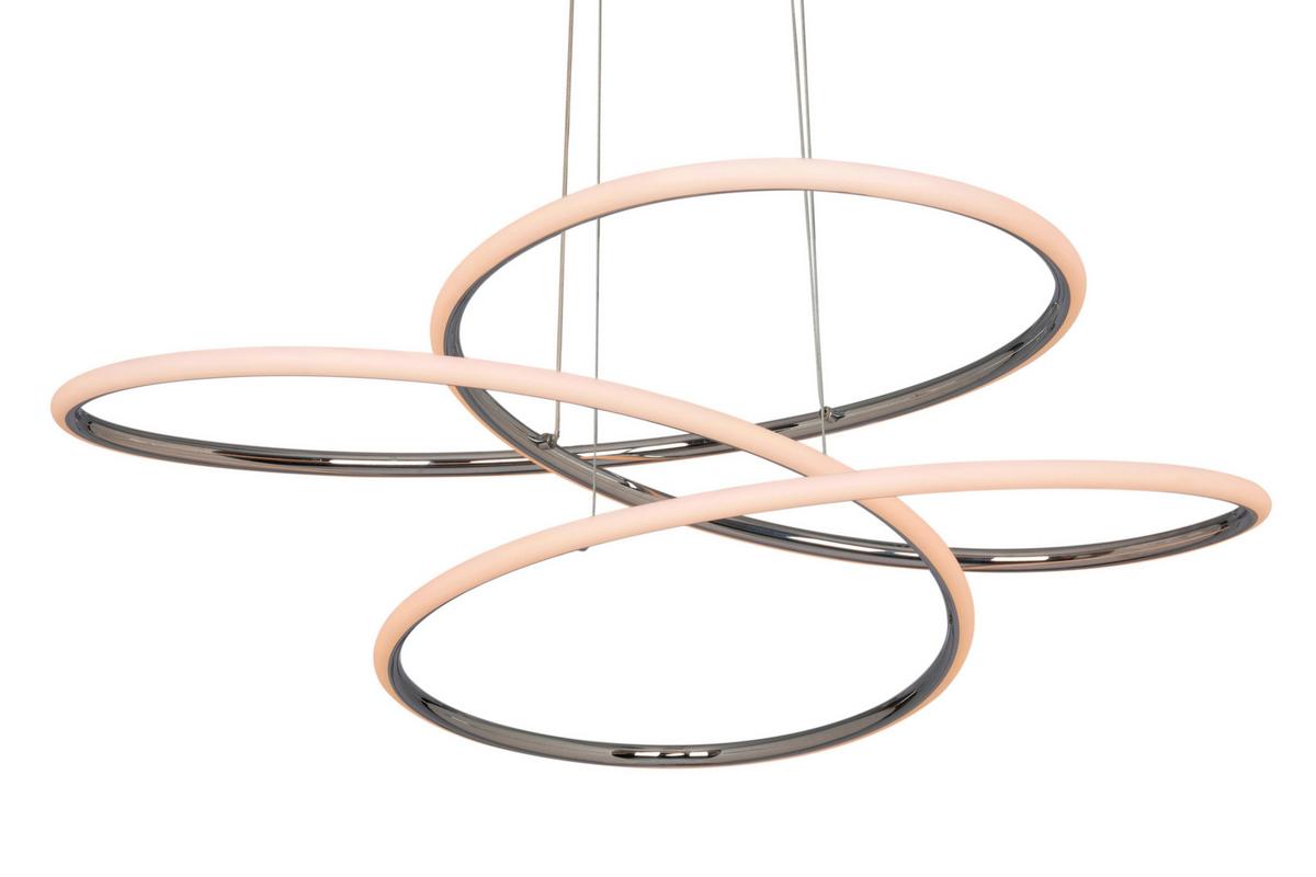 LAMPA WISZĄCA LED BALTIMORE *SBN* - kolor srebrny, Design, tworzywo sztuczne/metal (84,5/150cm) - Novel