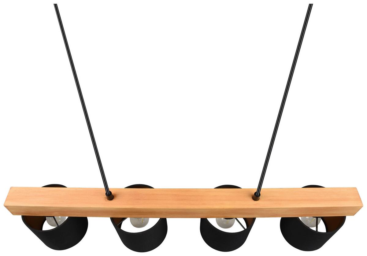 LAMPA WISZĄCA R30654002 CAMERON - czarny/kolor złoty, Design, drewno/tkanina (75/150/12cm) - P & B