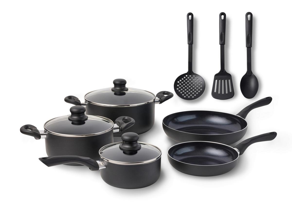 ZESTAW GARNKÓW HC20168S8 - czarny/przezroczysty, Basics, tworzywo sztuczne/metal - Homeware Profession.