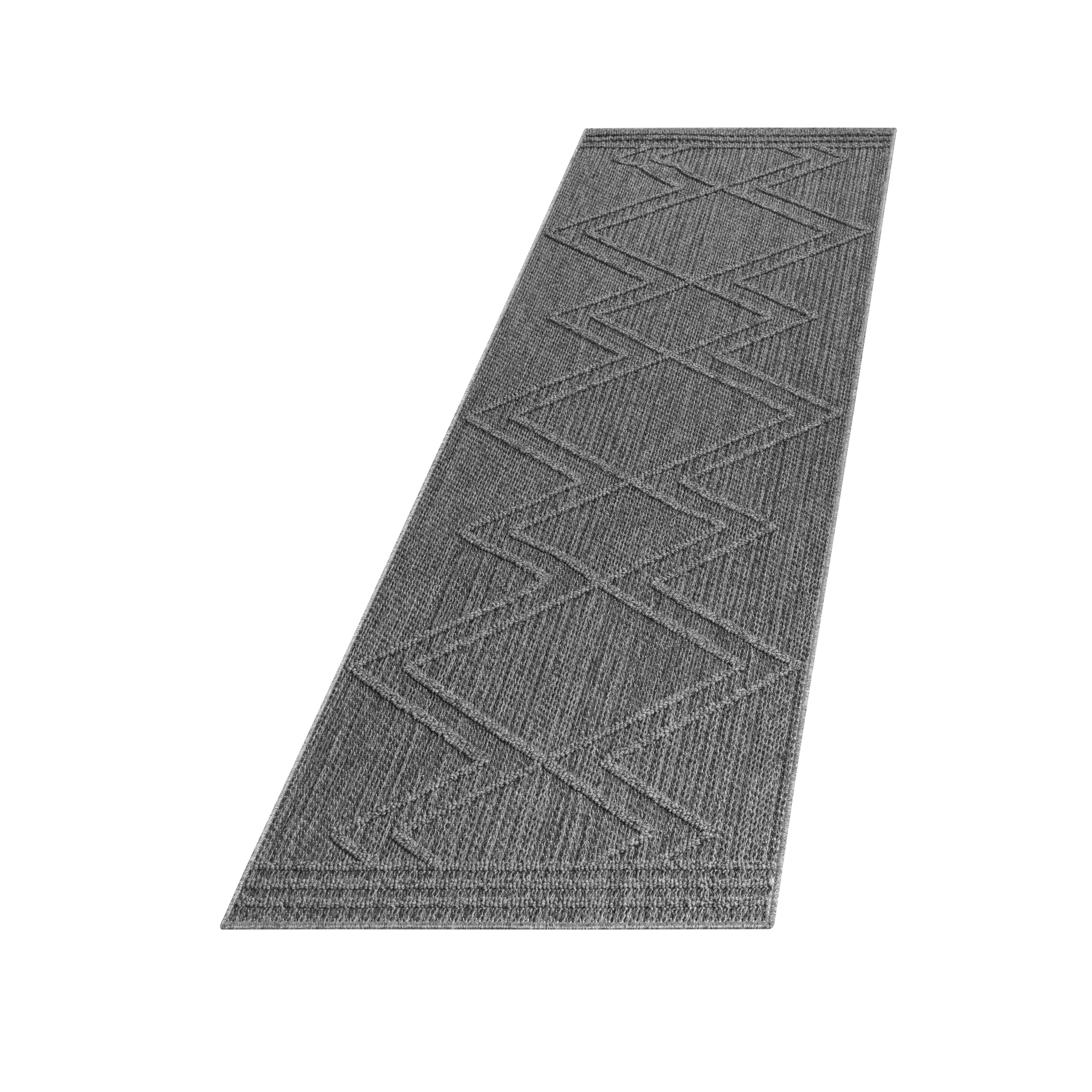 Outdoorteppich Patara Grau ca. 80x250cm - Grau, Design, Textil (80/250cm) - Novel
