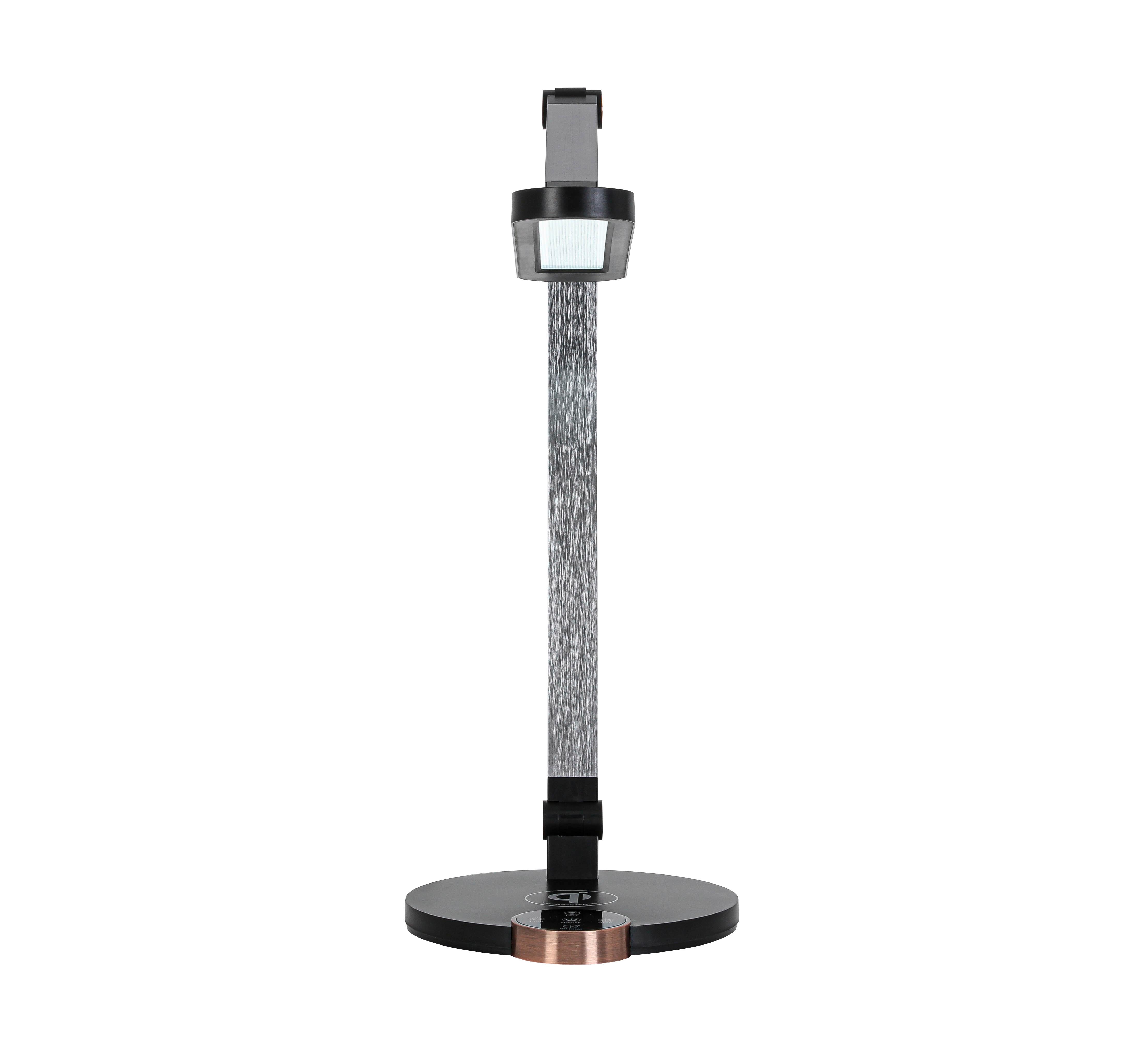 LED-SKRIVBORDSLAMPA RINK - aluminiumfärg/svart, Modern, metall/plast (37/20/40-70cm) - Mömax