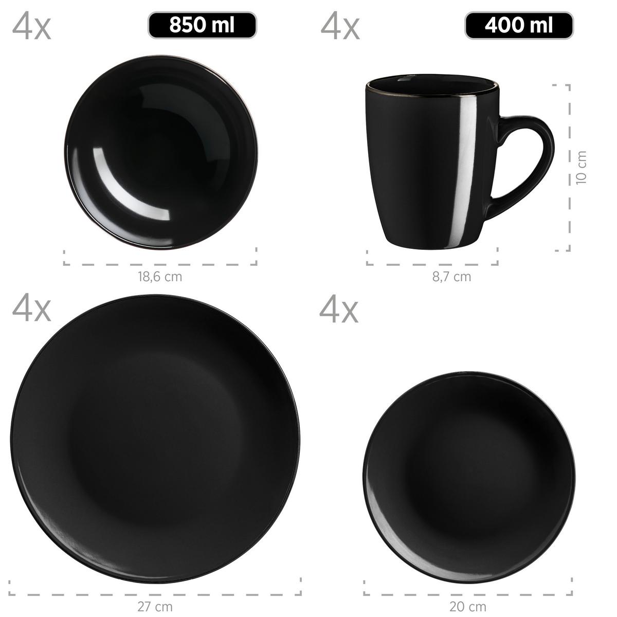 KOMBISERVICE KOMBISERVICE, 934036 - Schwarz, Basics, Keramik - Mäser