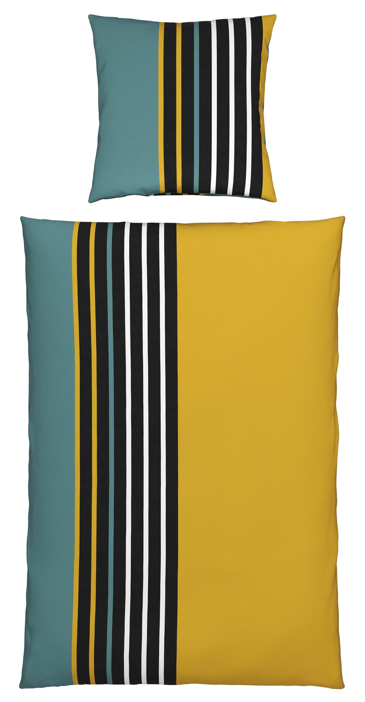 Bettwäsche Anton Gelb/Grün ca. 135x200cm - Gelb/Grün, KONVENTIONELL, Textil (135/200cm) - Modern Living