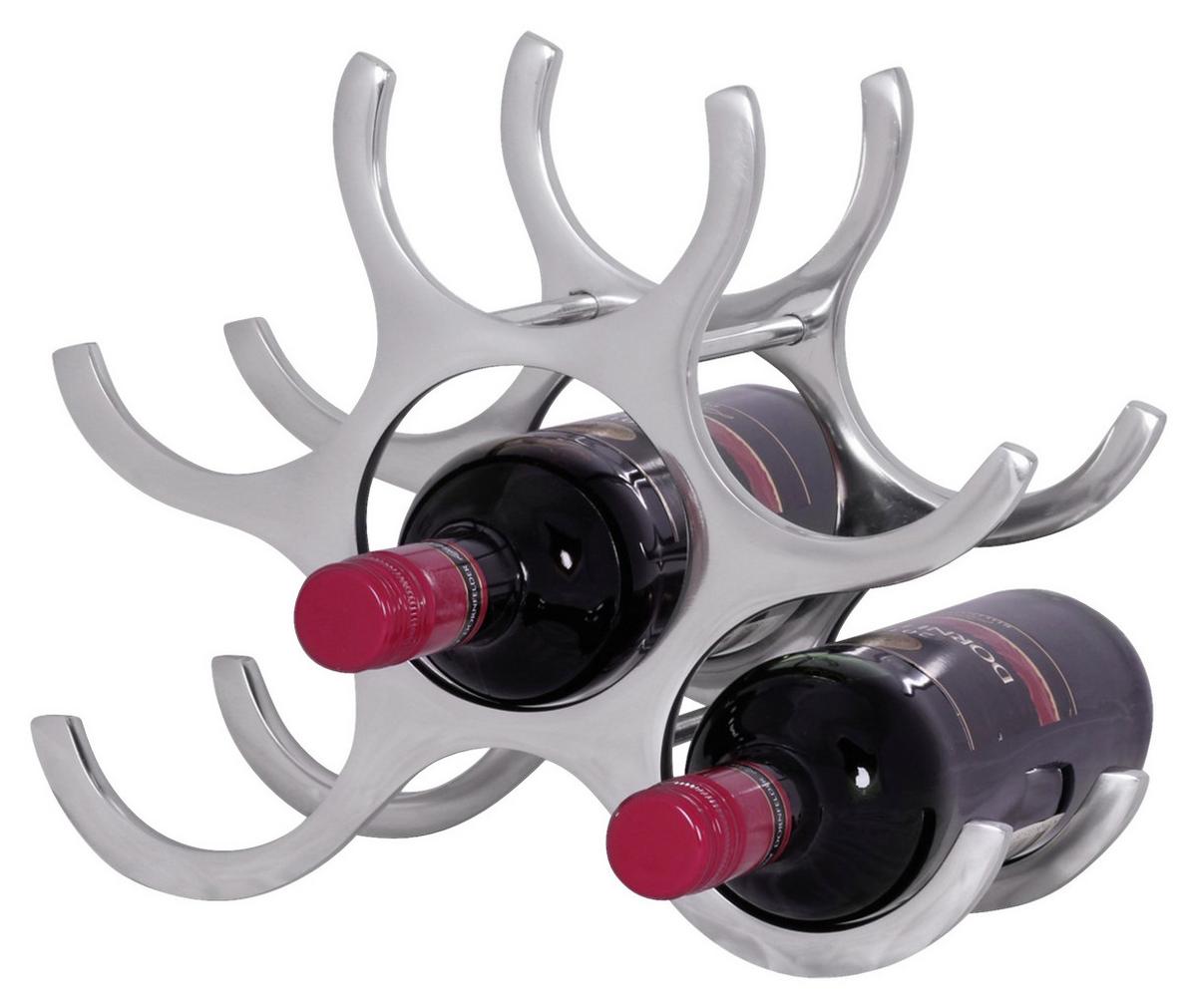 Weinregal Aluminium Alufarben ca. 29x24x14cm - Alufarben, MODERN, Metall (29/24/14cm) - MID.YOU
