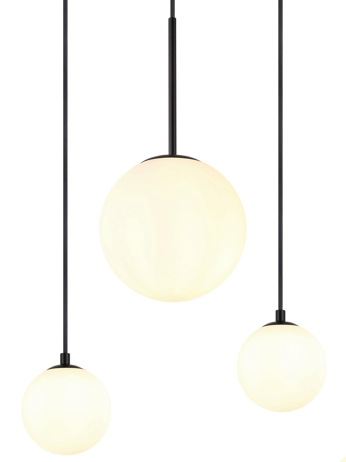 HÄNGELEUCHTE 15168-6 - Schwarz, Konventionell, Glas/Metall (91/20/117cm) - Globo