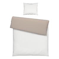 BETTWÄSCHESET TWILL STREIF - Weiss/Beige, Modern, Textil (160/210cm) - Mömax